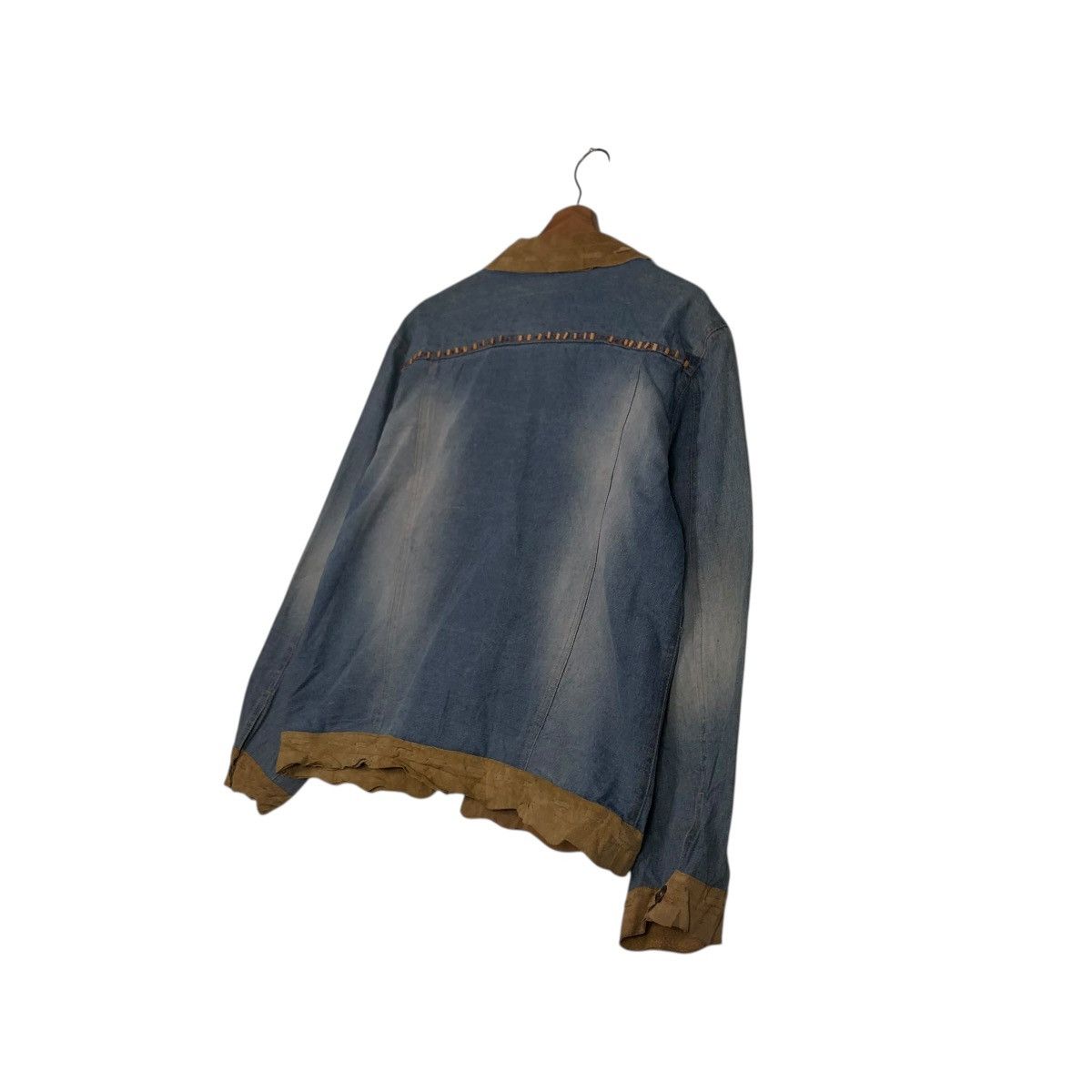 Japanese Brand 🔥VINTAGE DENIM BIKER JACKET LEATHER COLLAR CHICO’s KAPITAL Size US M / EU 48-50 / 2 - 12 Thumbnail