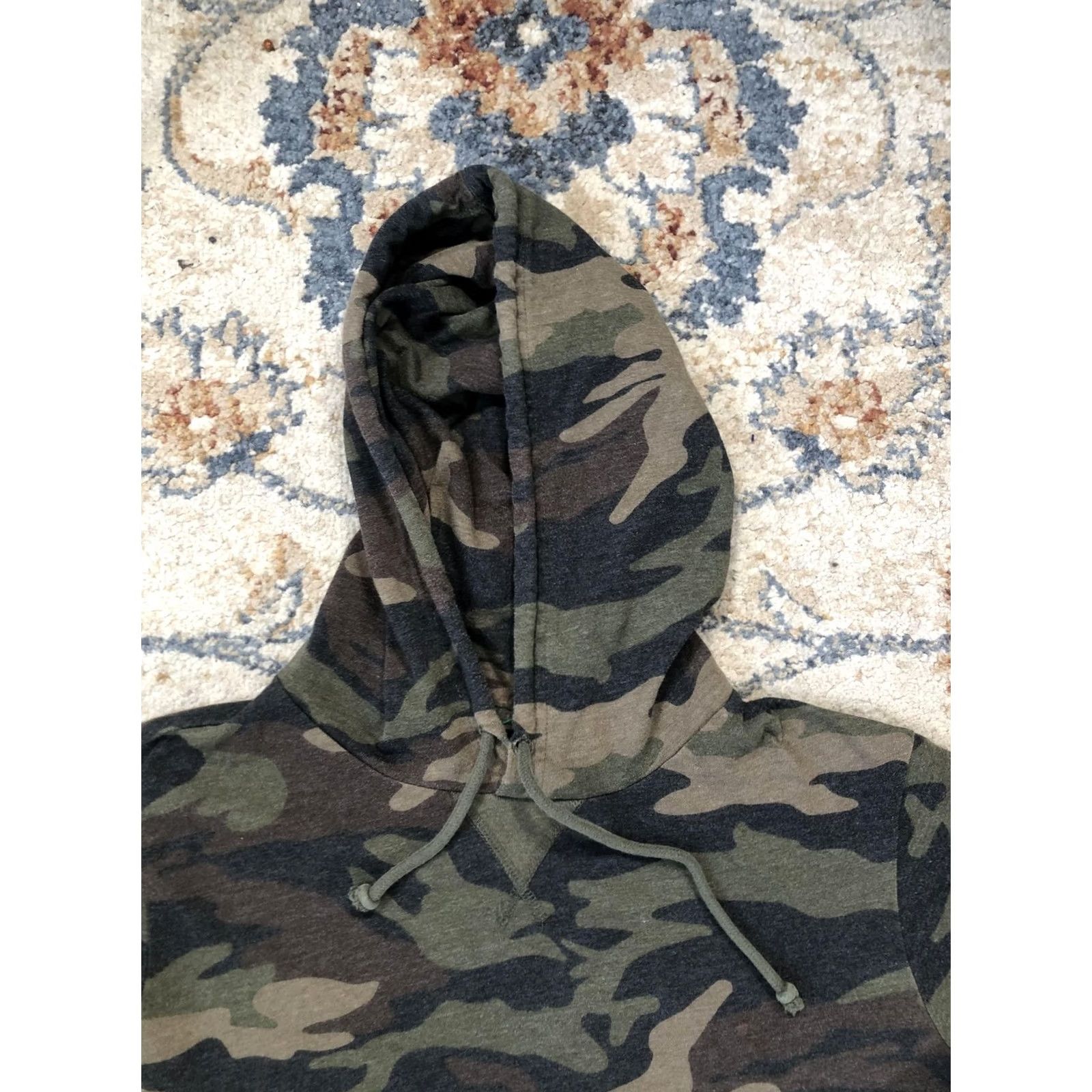 Aeropostale Aeropostale Hoodie Shirt Mens M Green Camo Lightweight Pullover Pocket Camouflage Army Pattern Size US M / EU 48-50 / 2 - 2 Thumbnail