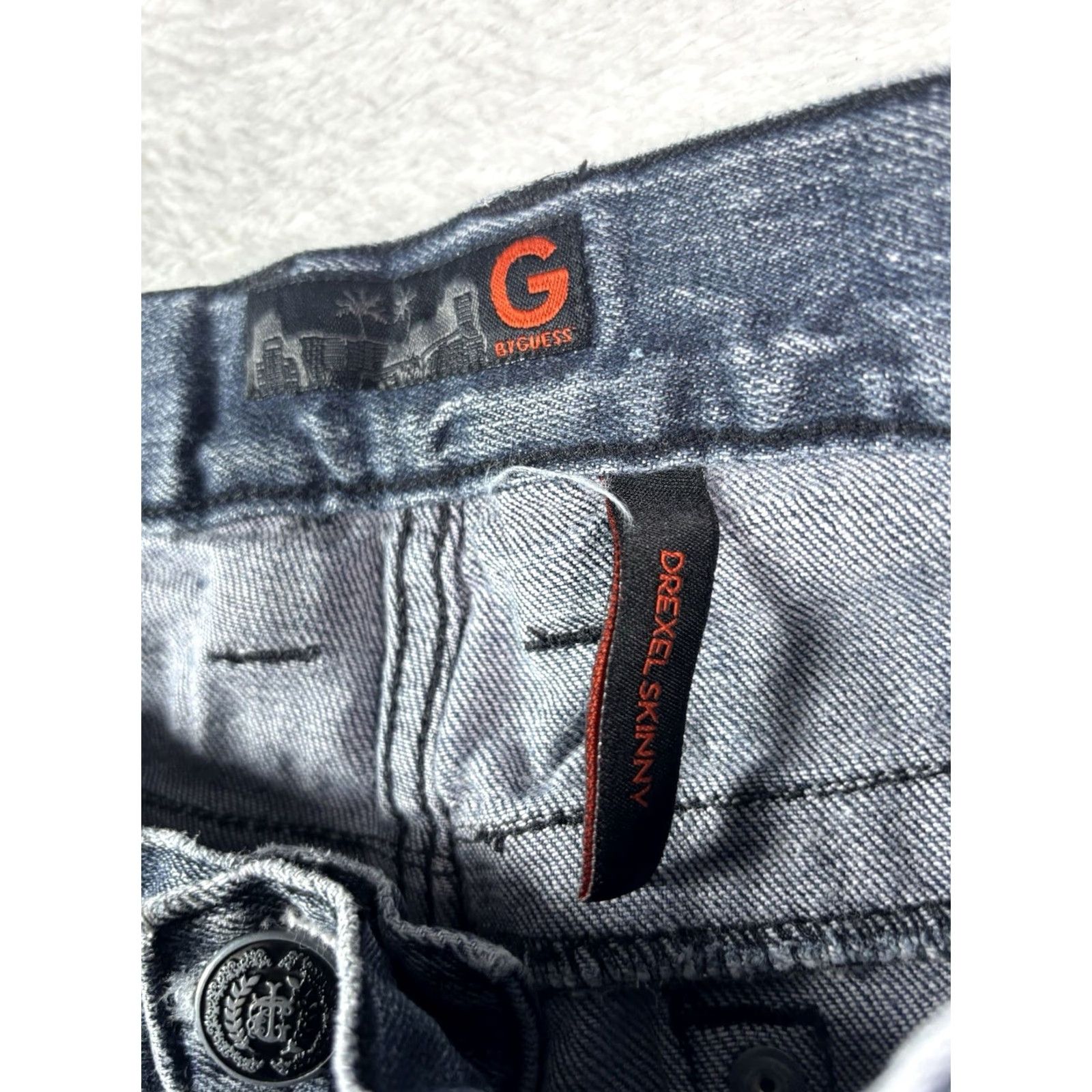 Guess G by Guess Jeans Women Skinny Denim 29 Blue Distressed Stretch 5-Pocket Low Rise Modern Size 29" - 7 Thumbnail
