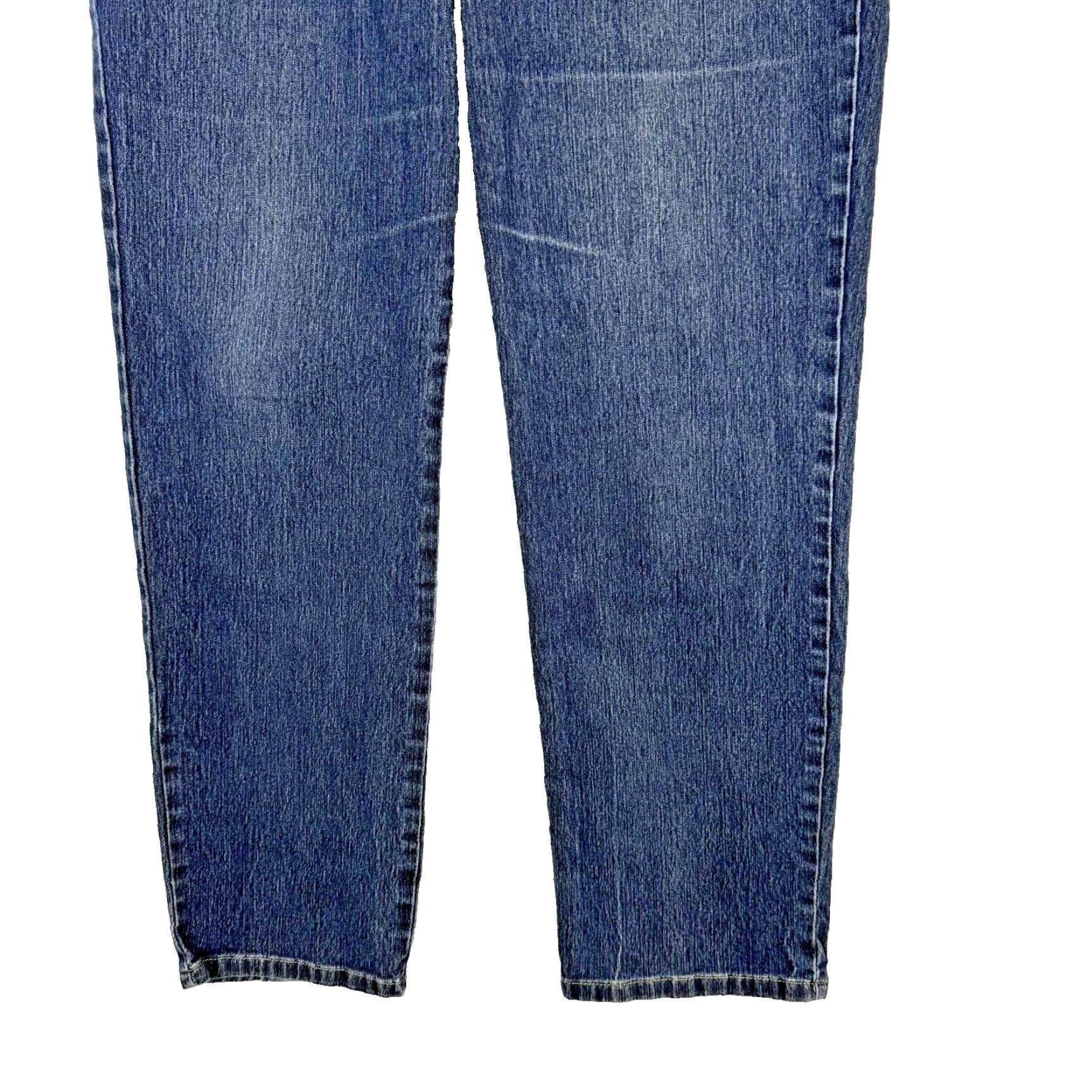 Vintage Relativity Jeans Women's 35 X 28 Blue Denim Stretch Straight Leg High Rise Pockets Slim Comfortable Jeans Size 24" / US 00 / IT 34 - 3 Thumbnail