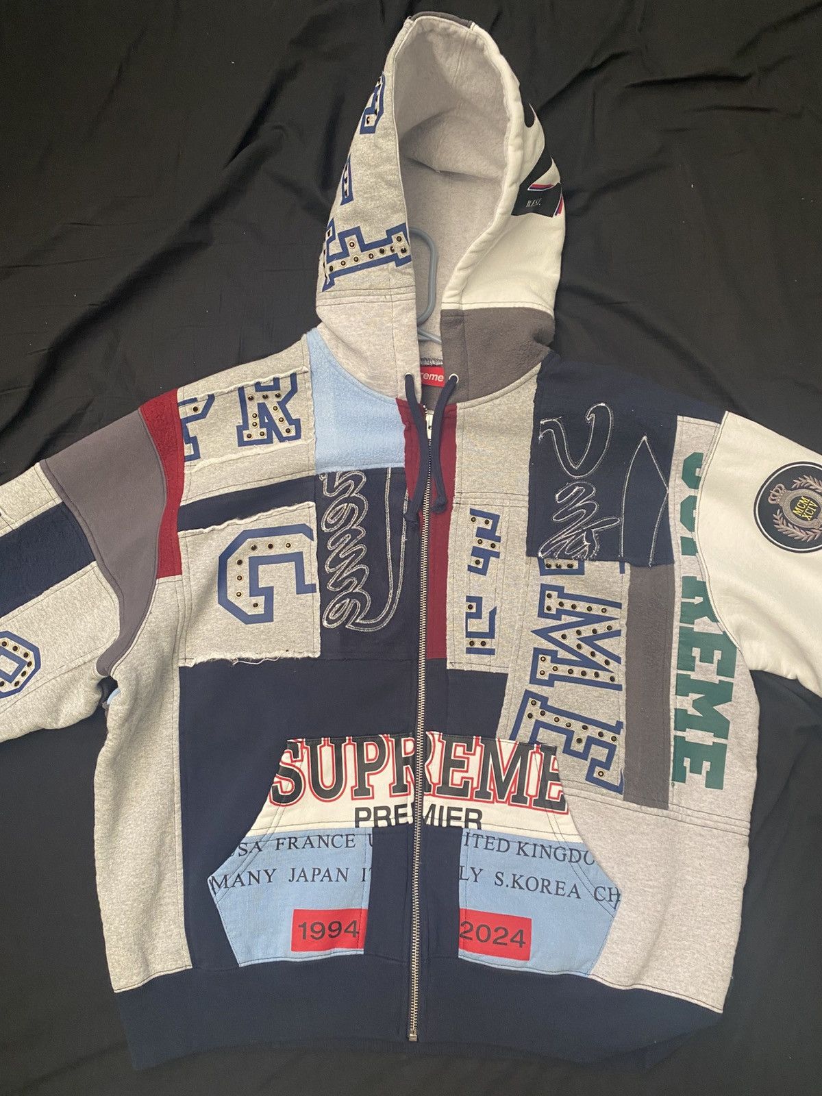 Supreme Pilled Zip Up Hooded Sweatshirt Stone Men's - FW24 - US