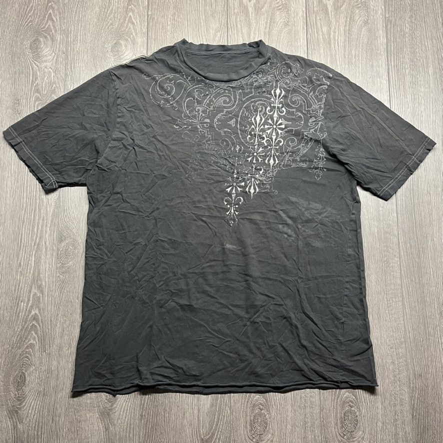 Japanese Brand × Vintage Vintage Y2k Tribal Cross Wrap Around Print T Shirt XL Black Size US XL / EU 56 / 4 - 1 Thumbnail
