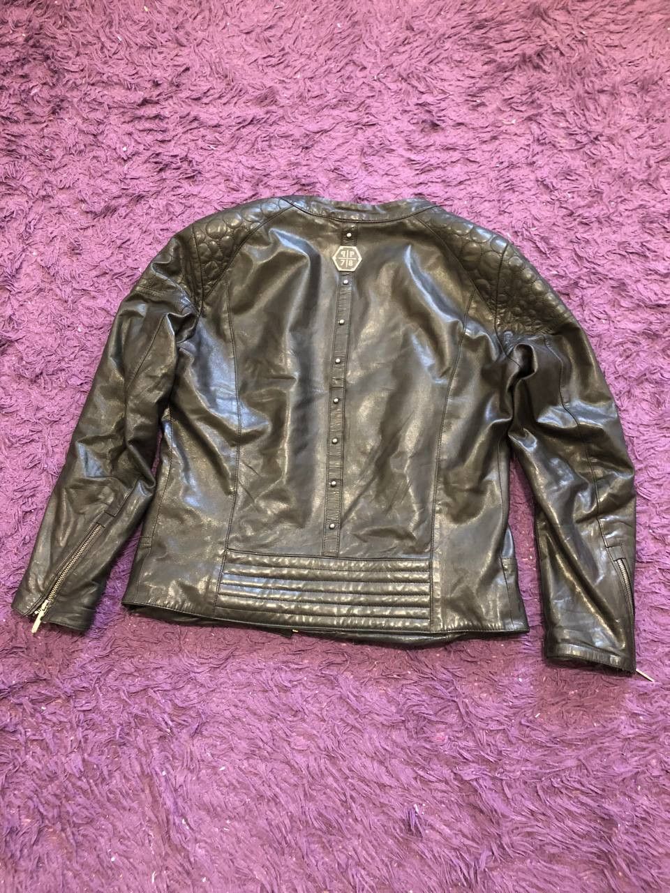 Philipp Plein Philipp Plein 's Black Leather Bomber Jacket Size US L / EU 52-54 / 3 - 21 Thumbnail
