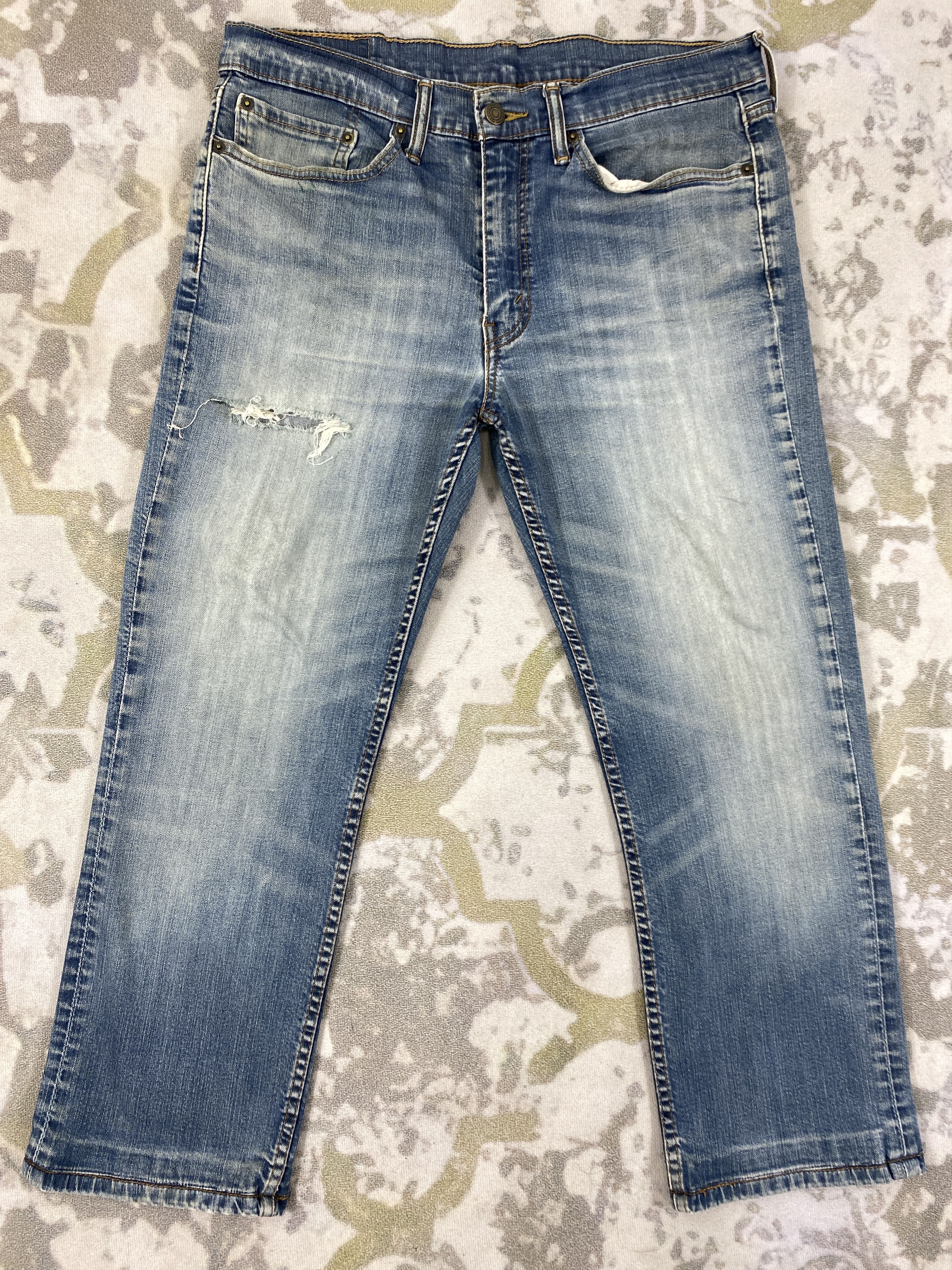 Levi's Blue Levi's 514 Distressed Denim 35 x 25 -JN113 Size US 35 - 1 Thumbnail