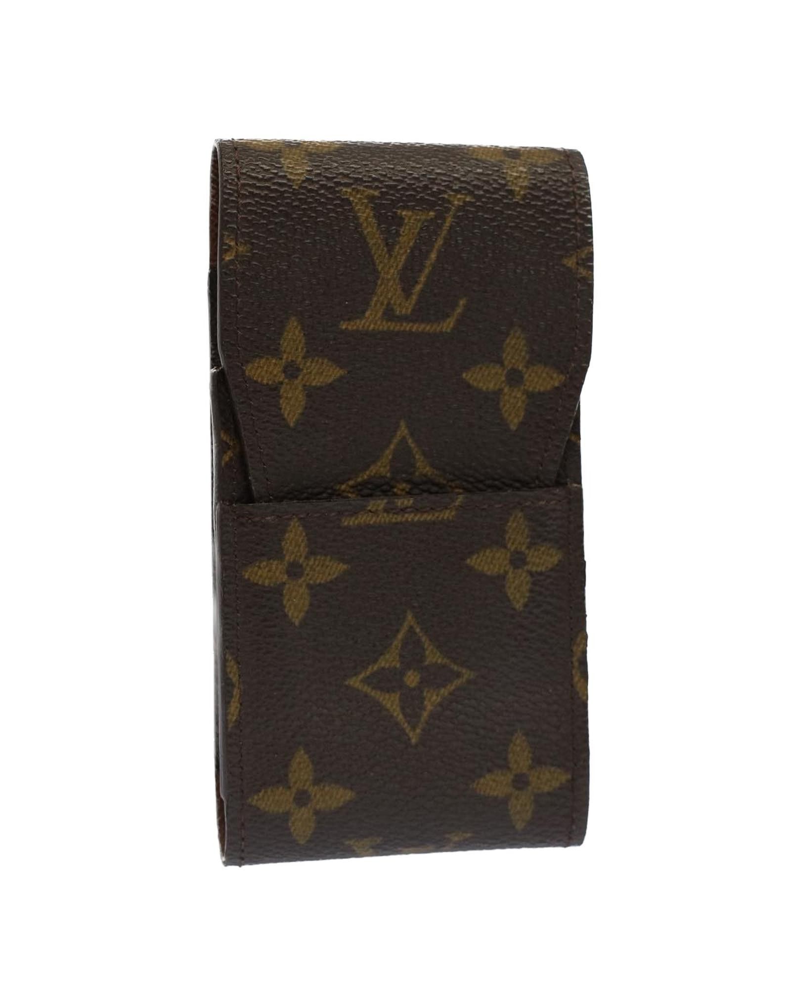 image of Louis Vuitton Monogram Canvas Cigarette Case in Brown, Women's