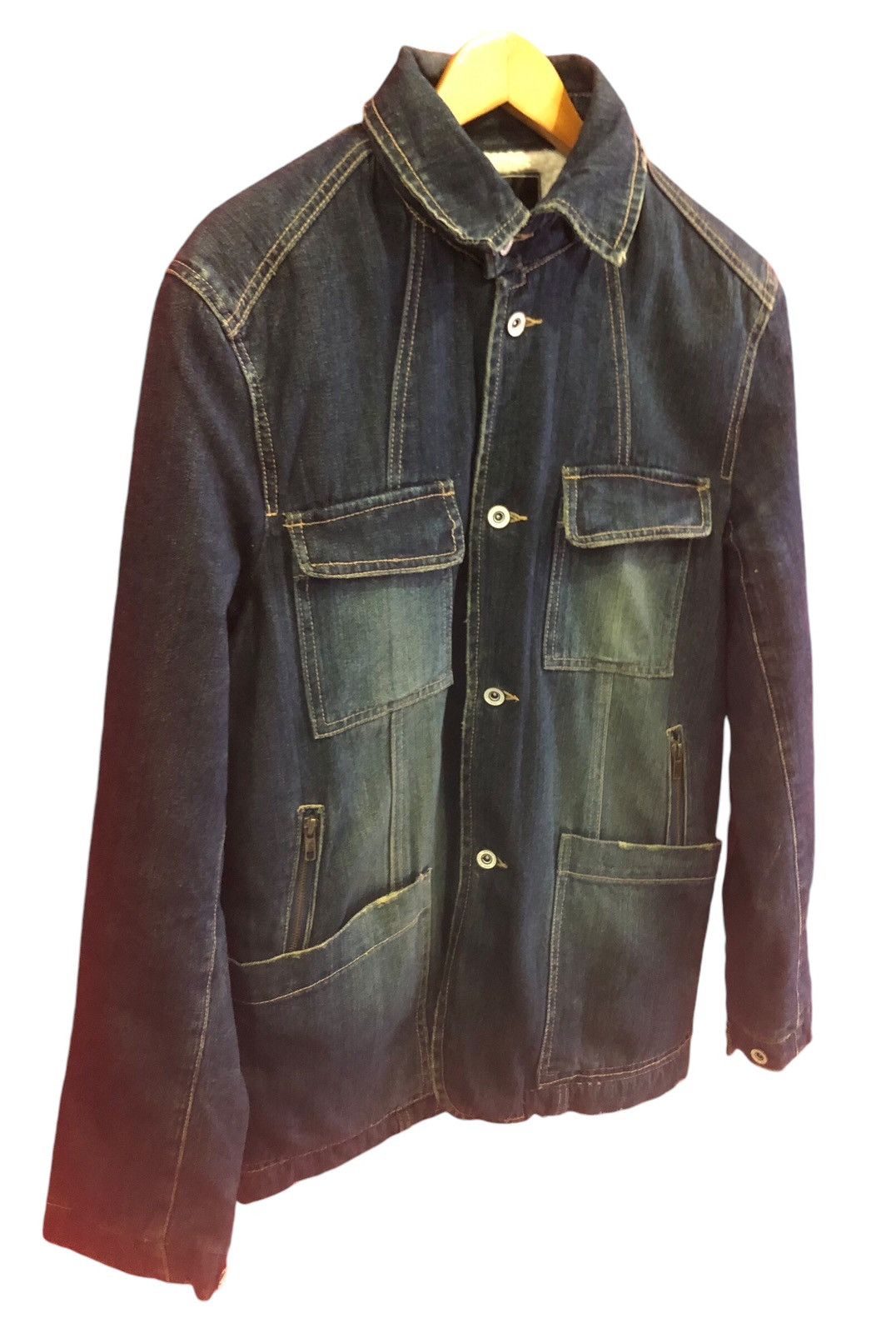 Japanese Brand Nice! Center Clease Blue Denim Jacket Size US M / EU 48-50 / 2 - 2 Thumbnail