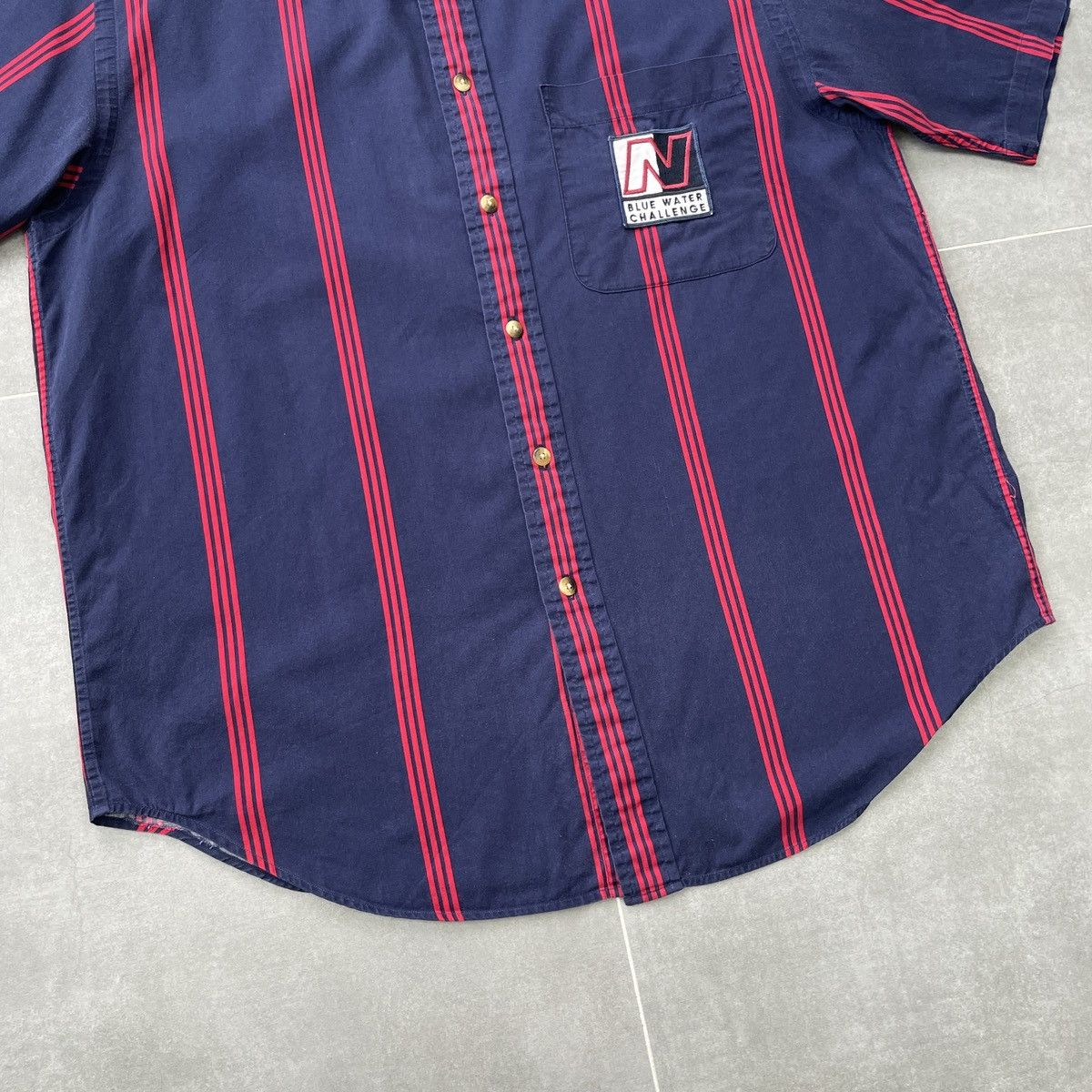 Nautica × Vintage Vintage Nautica Blue Water Challenge Button Shirt Size M Size US M / EU 48-50 / 2 - 3 Thumbnail