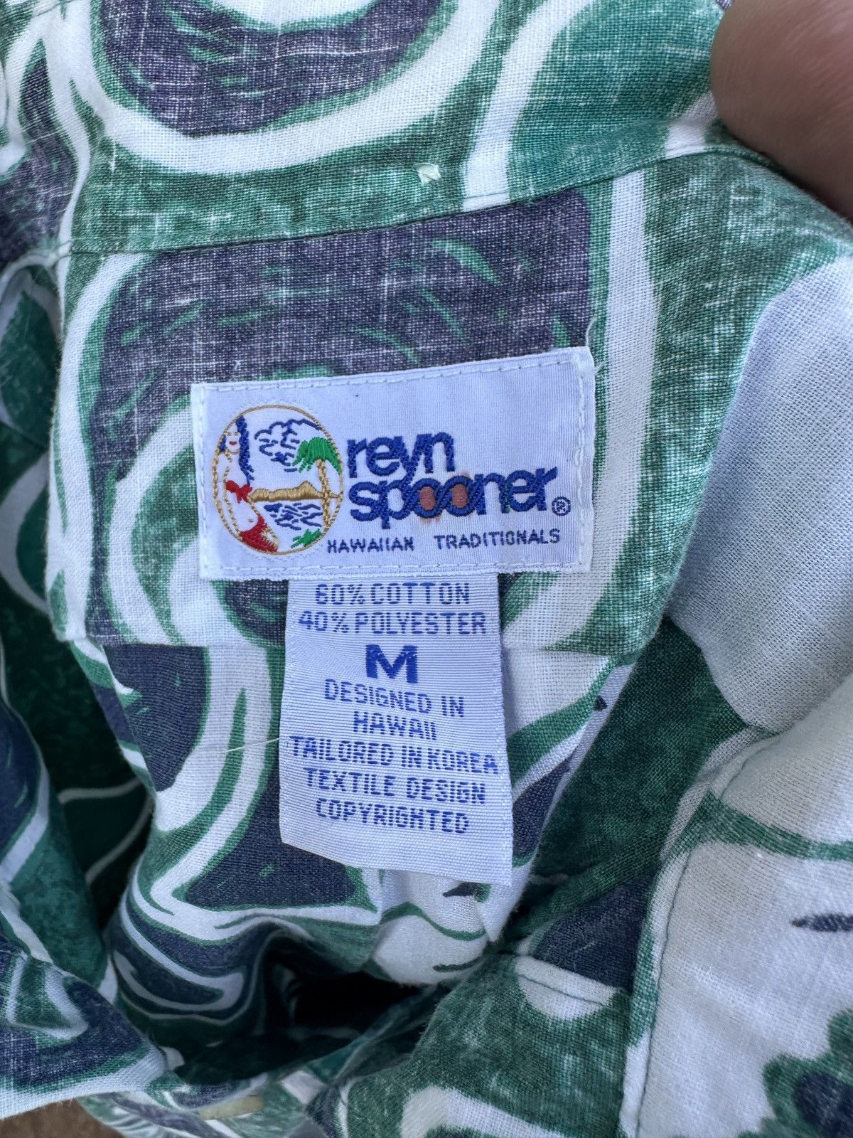 Reyn Spooner PreOwned Reyn Spooner Green Hawaiian Print Men's M Size US M / EU 48-50 / 2 - 4 Thumbnail