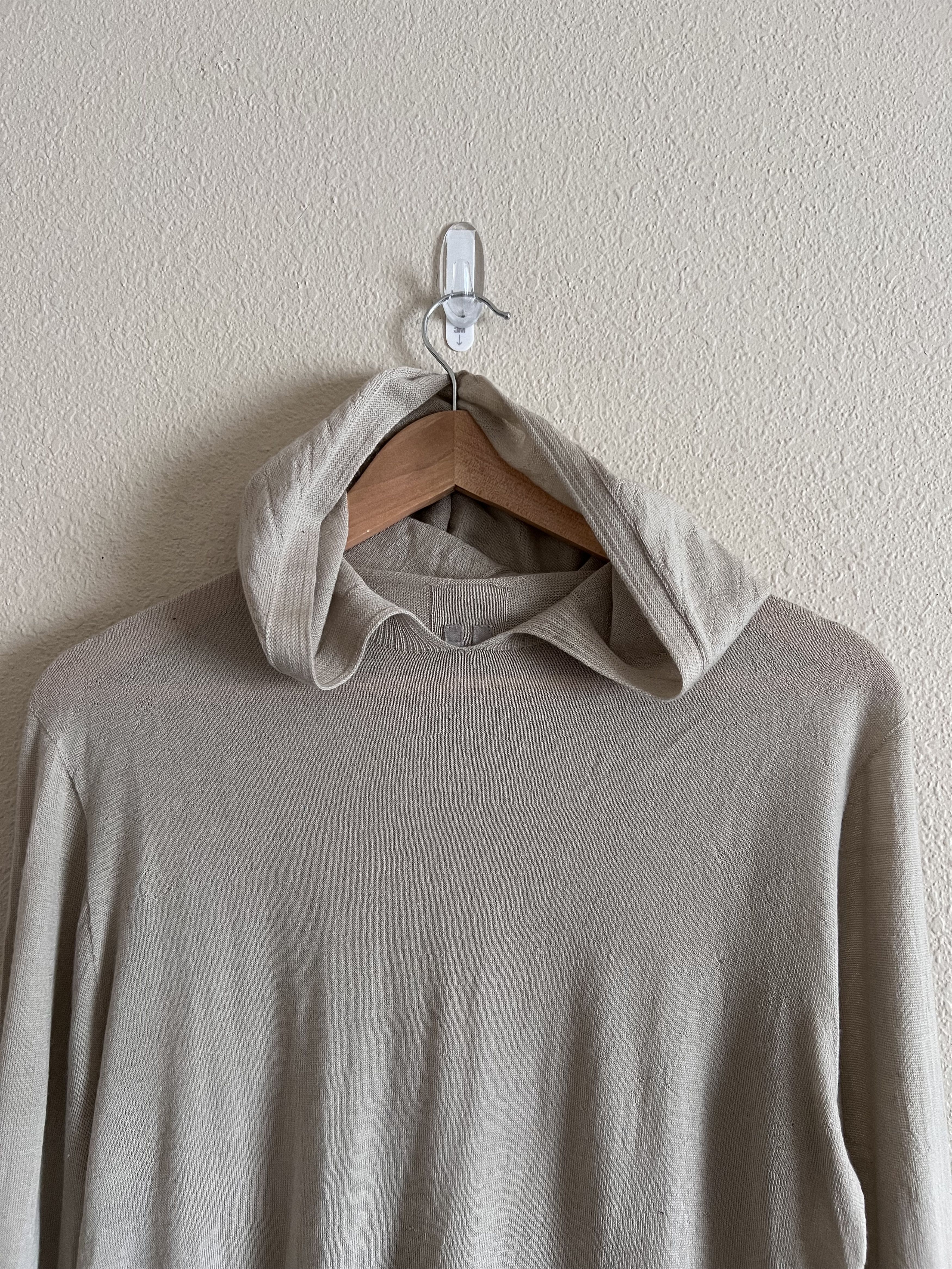 Rick Owens Rick Owens Cashmere Longsleeve Hoody in Pearl Size US M / EU 48-50 / 2 - 2 Thumbnail
