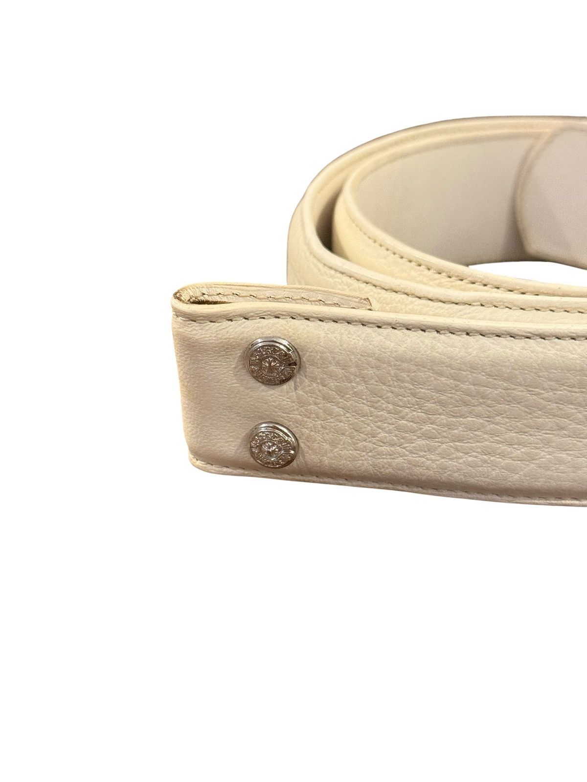 Chrome Hearts White Leather Belt Strap Size 34 - 2 Thumbnail