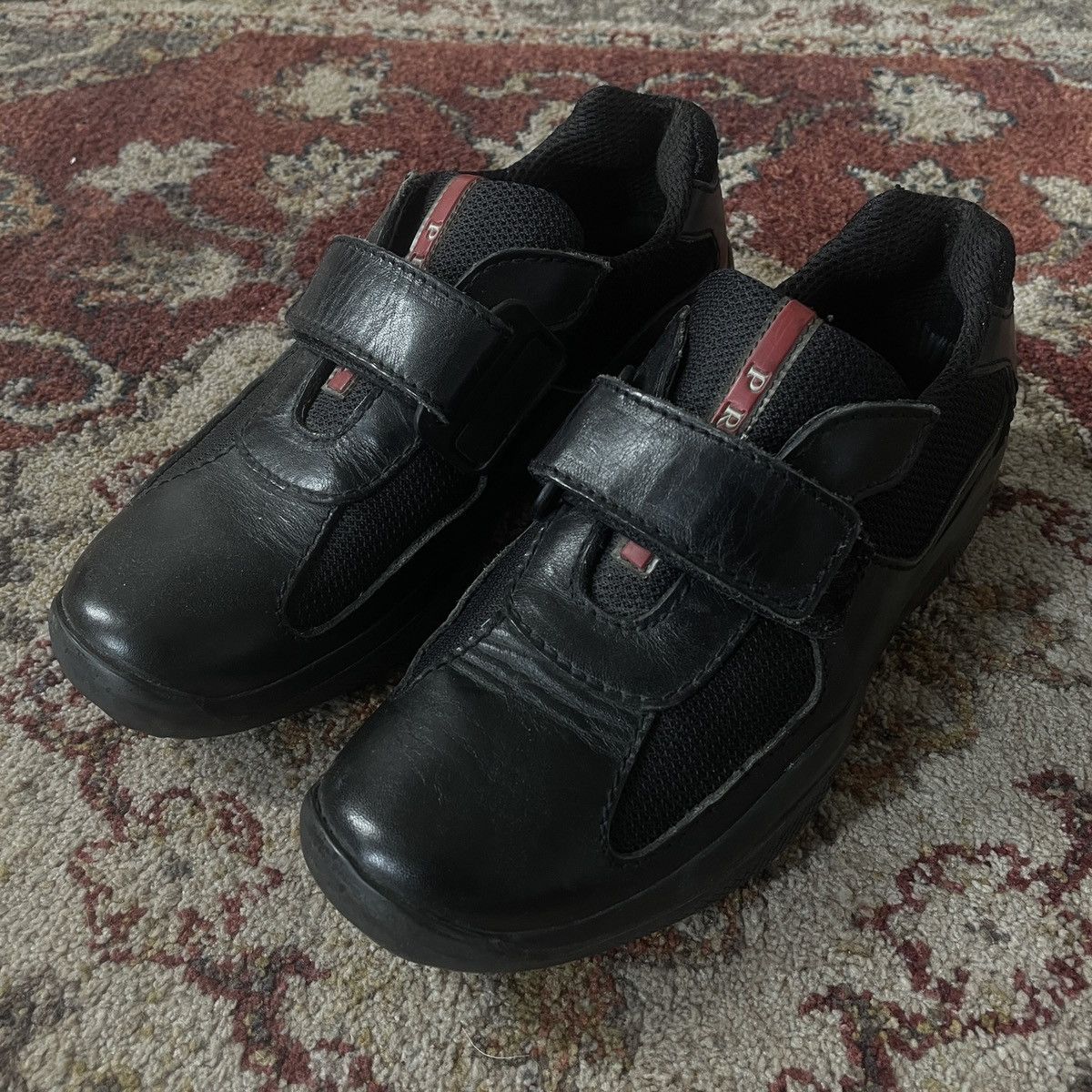 image of Prada 90's Made In Italy Americas Cup Shoes in Black, Women's (Size 8.5)