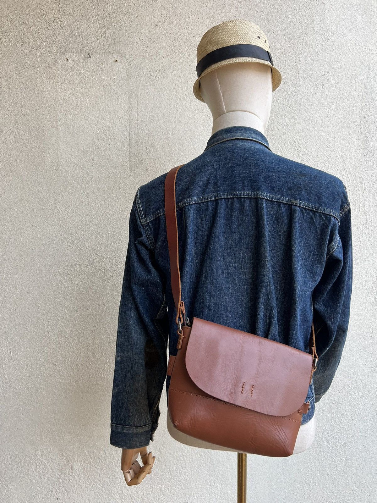Leather Vintage H1203 Mano Fece Japan Leather Bag Size ONE SIZE - 3 Thumbnail