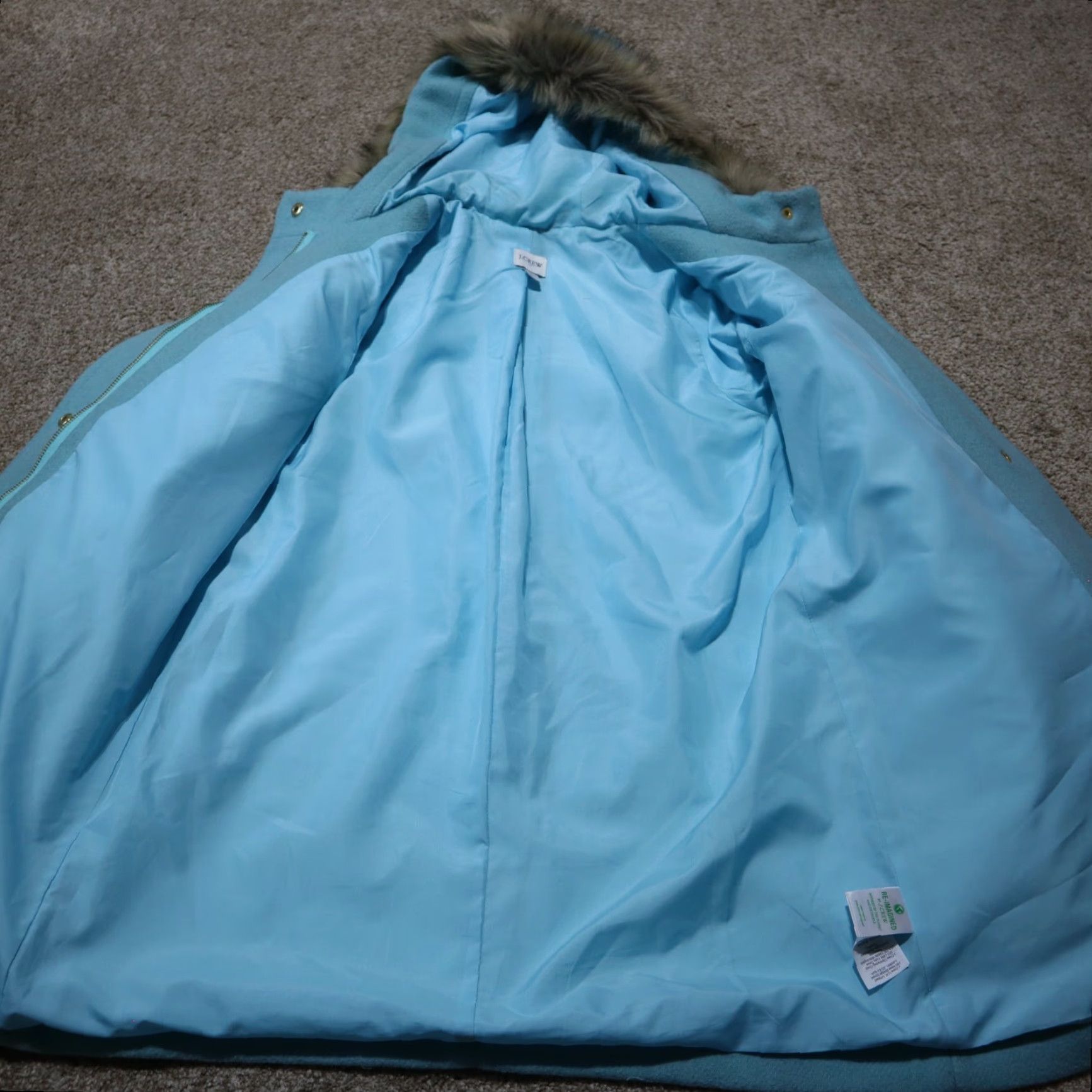 J.Crew J.CREW Parka Jacket Women's Size 2 Hip Length Wool Blend Blue Hooded Zip Up Pockets 90s Fashion Mens? Womens? Size XS / US 0-2 / IT 36-38 - 6 Thumbnail