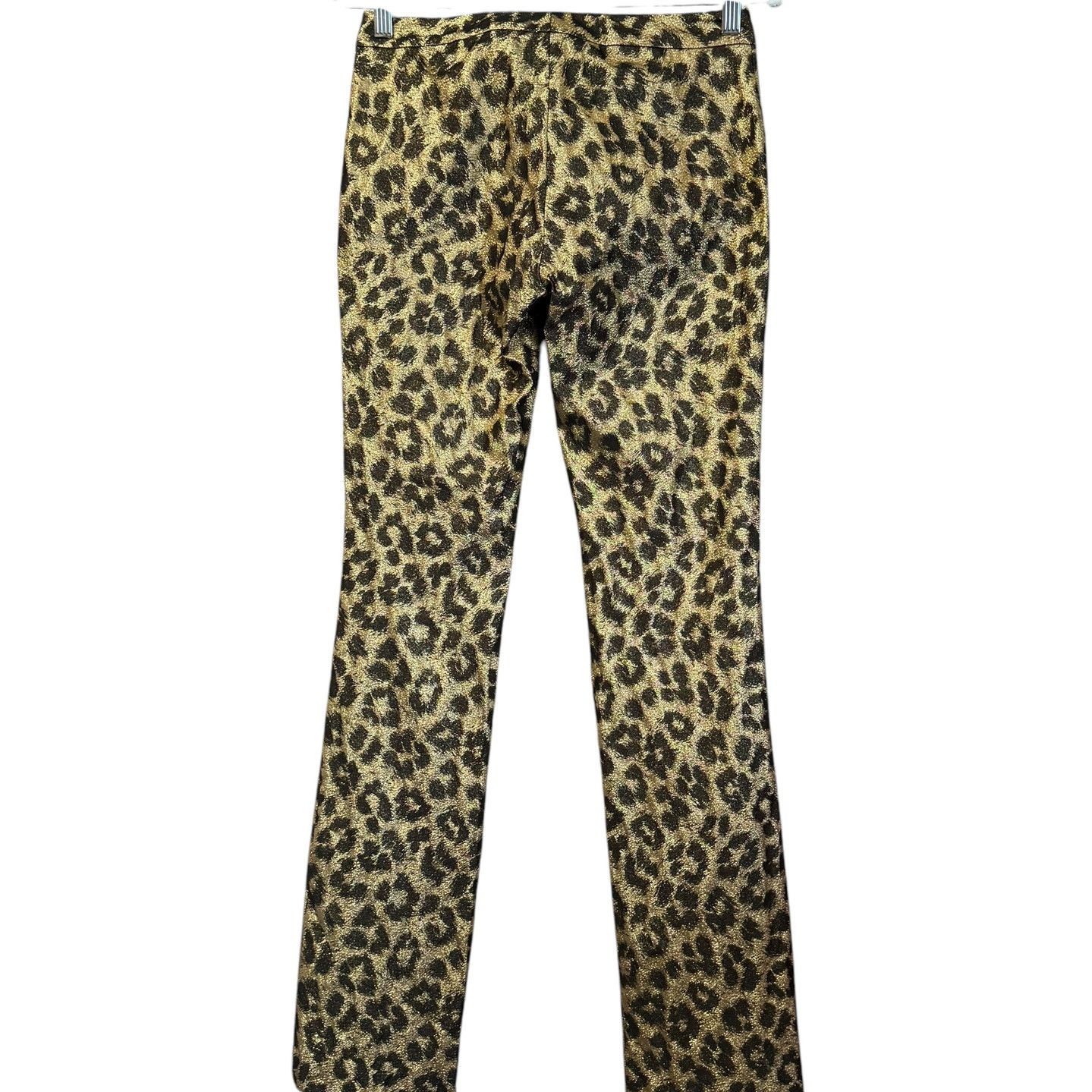 Nicole Miller Nicole Miller Gold Leopard Print Straight Leg Size 6 Size 28" / US 6 / IT 42 - 3 Thumbnail