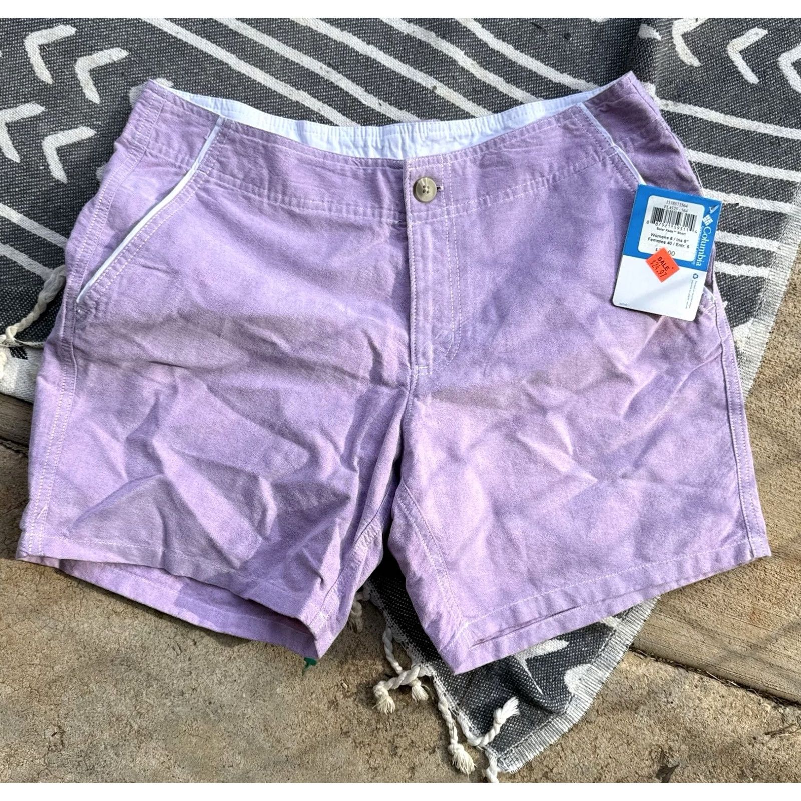 Vintage Columbia Women’s Solar Fade Shorts Purple Size 8 Regular Inseam 6 in Chino Womens Size 30" / US 8 / IT 44 - 2 Thumbnail