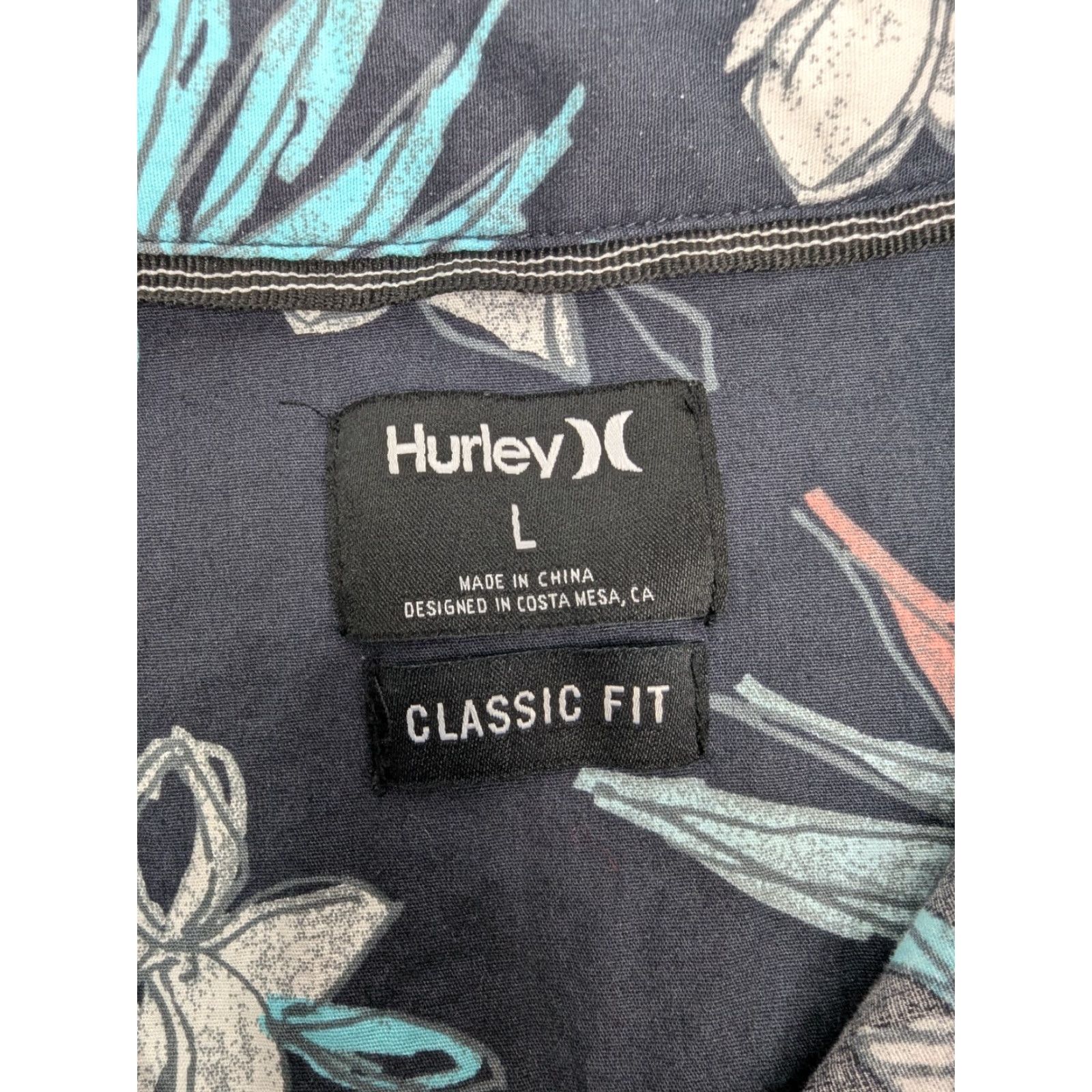 Hurley Hurley Button-Up Shirt Hawaiian Aloha Tropical Floral Men’s Size Large Multicolor Short Sleeve Collared Pocketed Casual Beach 90s Theme Mens Size US L / EU 52-54 / 3 - 7 Thumbnail