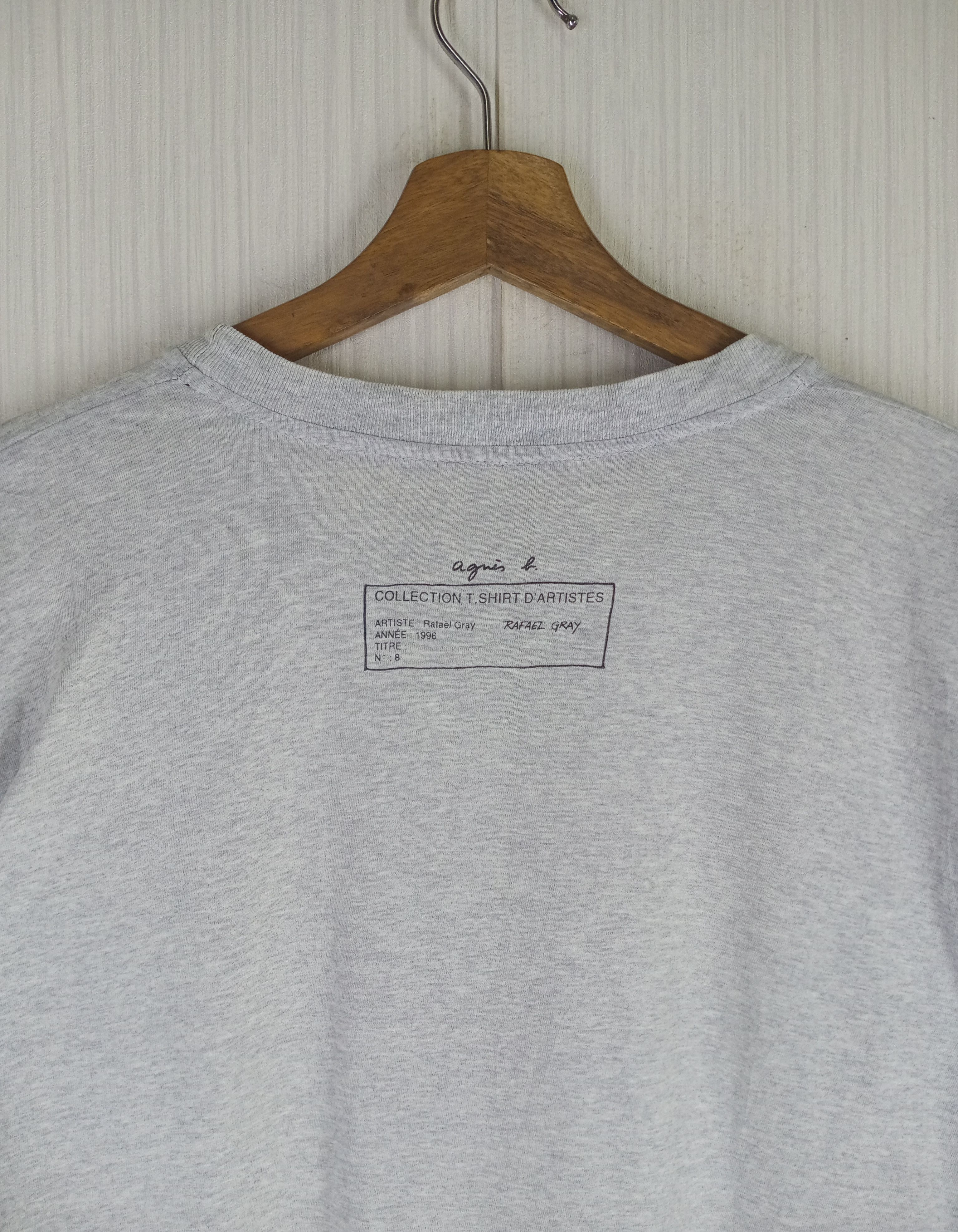 agnes b. Rare Vintage 1996 Agnes B. Rafael Gray Tshirt Size US M / EU 48-50 / 2 - 7 Thumbnail