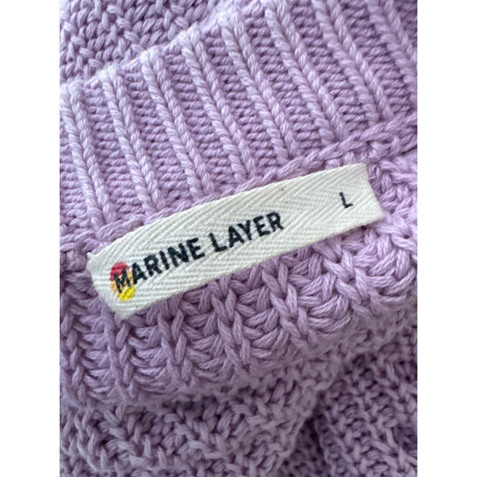 Marine Layer MARINE LAYER Crewneck 100% Cotton Open Knit Chevron Sweater Size L / US 10 / IT 46 - 5 Thumbnail