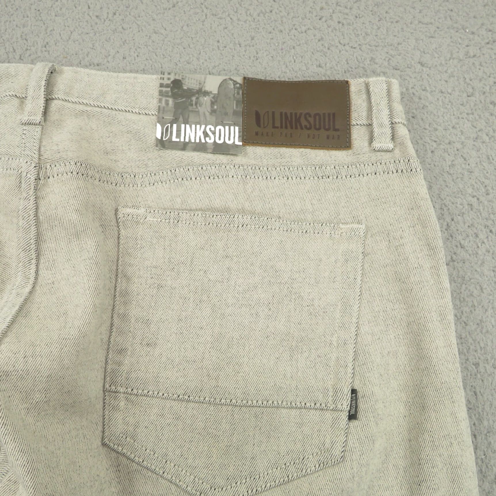 Denime Linksoul Pants Mens 40x32 Chalk Grey Straight Leg Denim Golf Stretch Flex Casual Chino 5-Pocket Regular Waist 40 Inseam 32in Gray Size US 40 / EU 56 - 3 Thumbnail