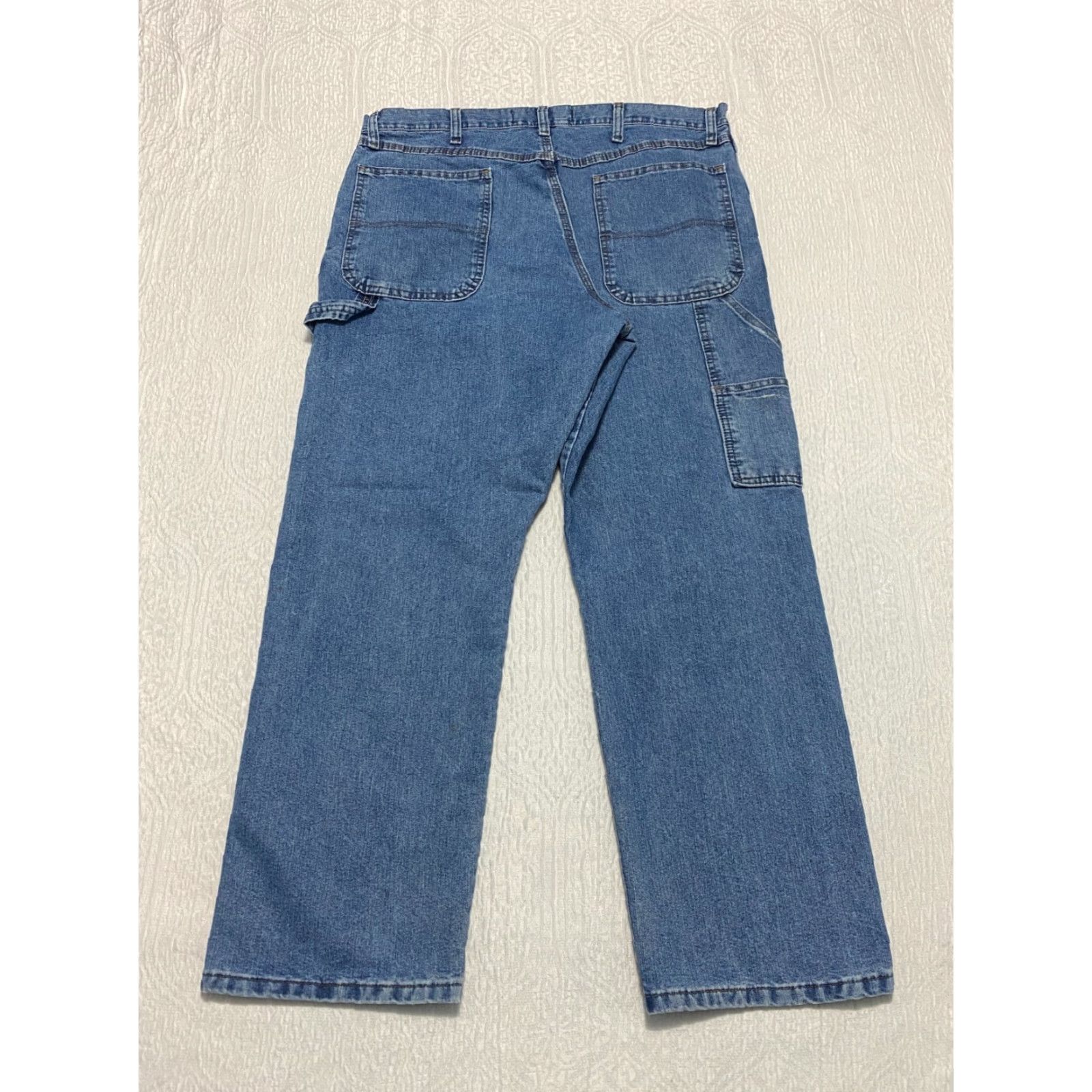 Wrangler Wrangler Carpenter Jeans Men's 36×29 Blue Denim Cotton Straight Wide-Leg Regular Jeans Mens Builder Carpenter Modern Workwear Size US 36 / EU 52 - 3 Thumbnail