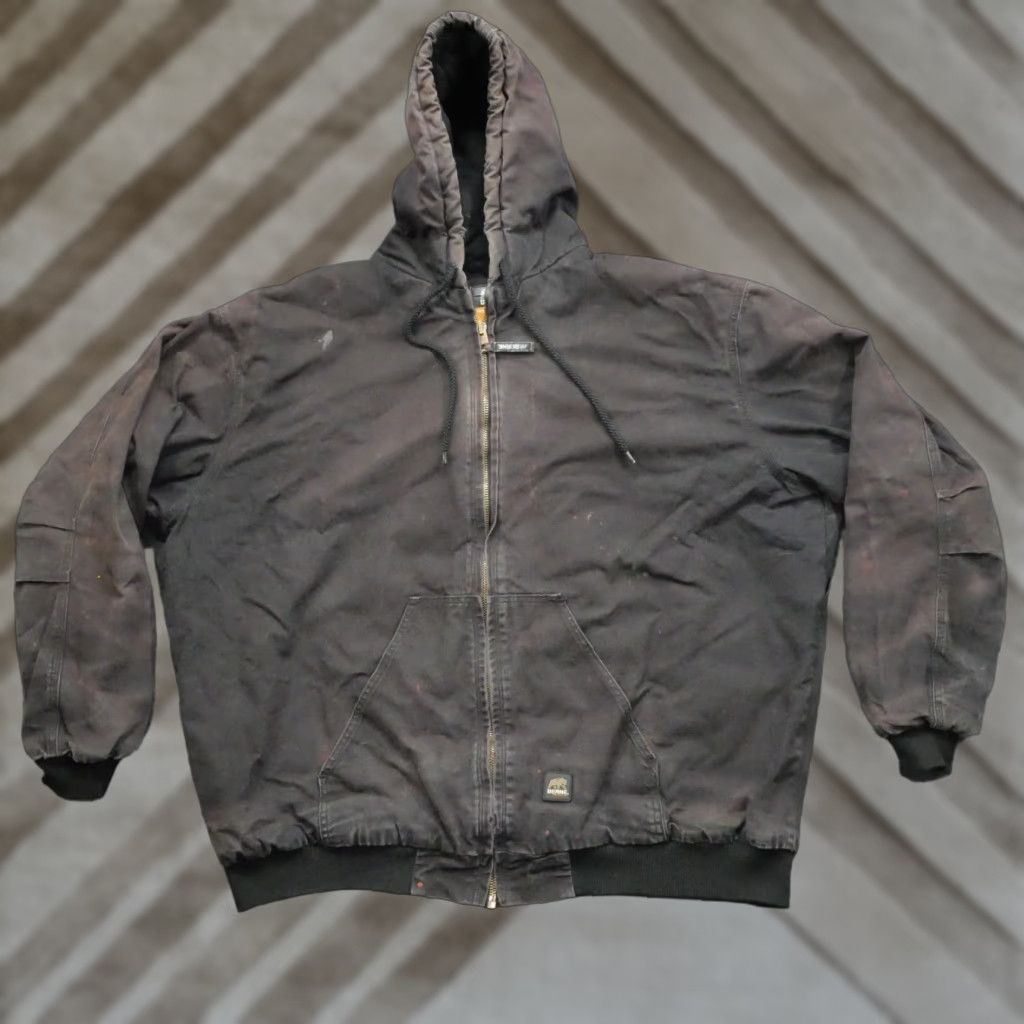 Vintage VINTAGE Berne Jacket Mens 3XLT Black Canvas 3XLT Big & Tall Jacket Zip Casual Workwear Clothing Mens Size US XXL / EU 58 / 5 - 1 Thumbnail