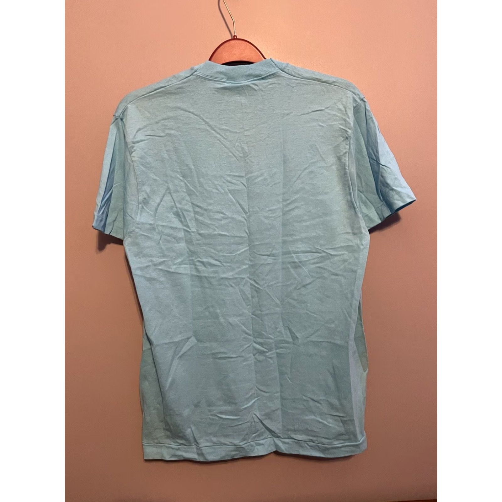 Fruit Of The Loom Fruit of the Loom T-Shirt Shirt Cotton M Yellow Stitch 19” Pit 28” Length A267 Mens NWT VTG Light Blue Single Stitch L Size US M / EU 48-50 / 2 - 4 Thumbnail