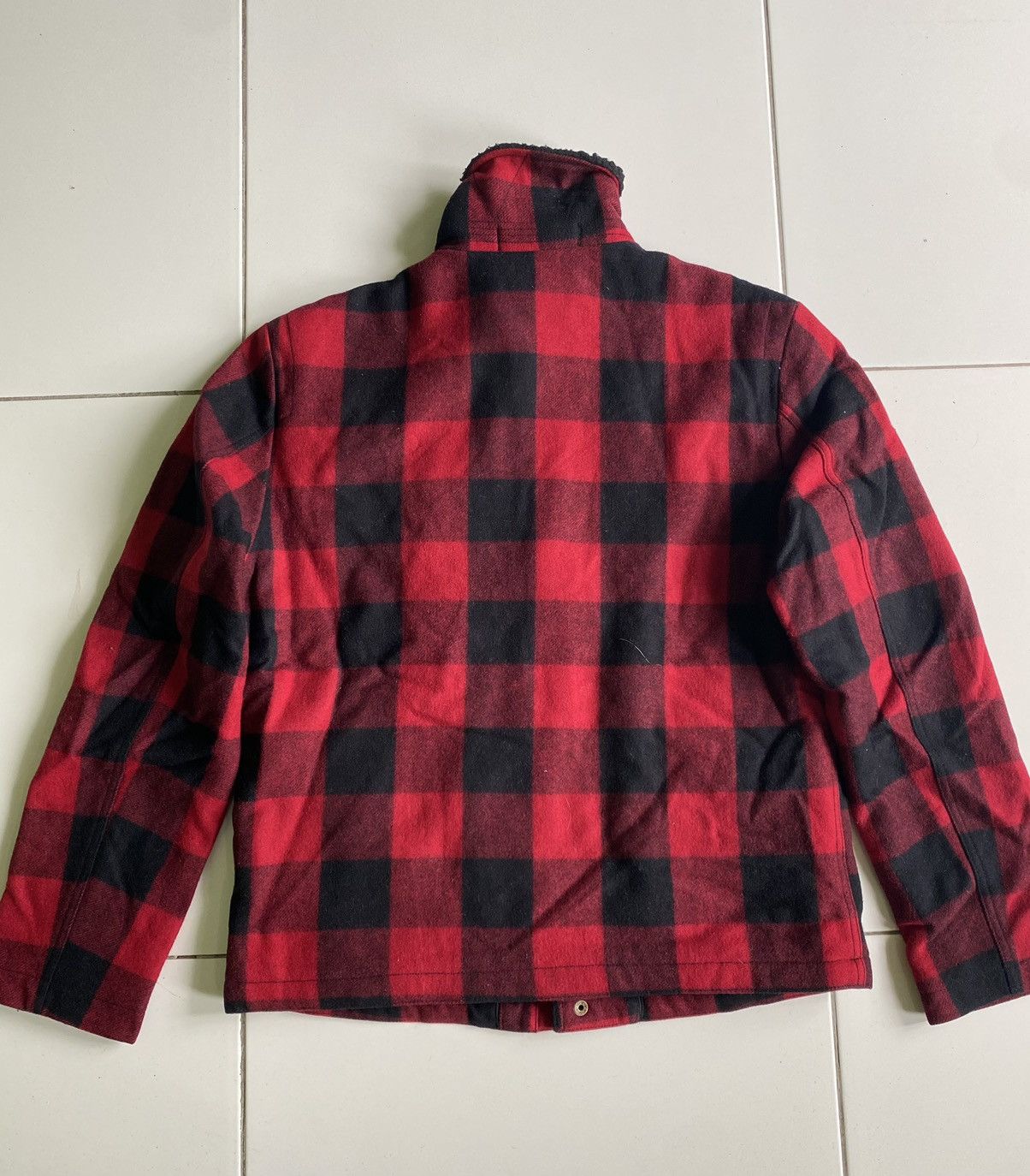 J.Crew Chekered Sherpa Wool Zip up Jacket