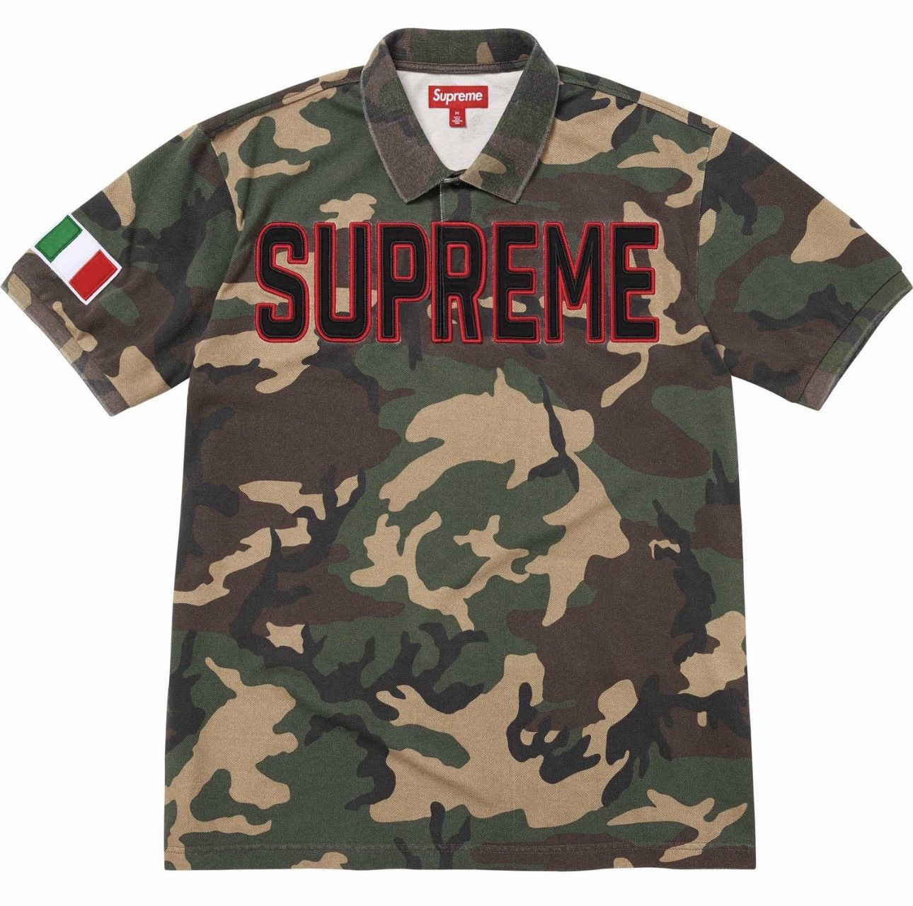 【L】Supreme Twill Appliqué Polo Supreme Twill Appliqué Polo Navy Men's - FW25 - US