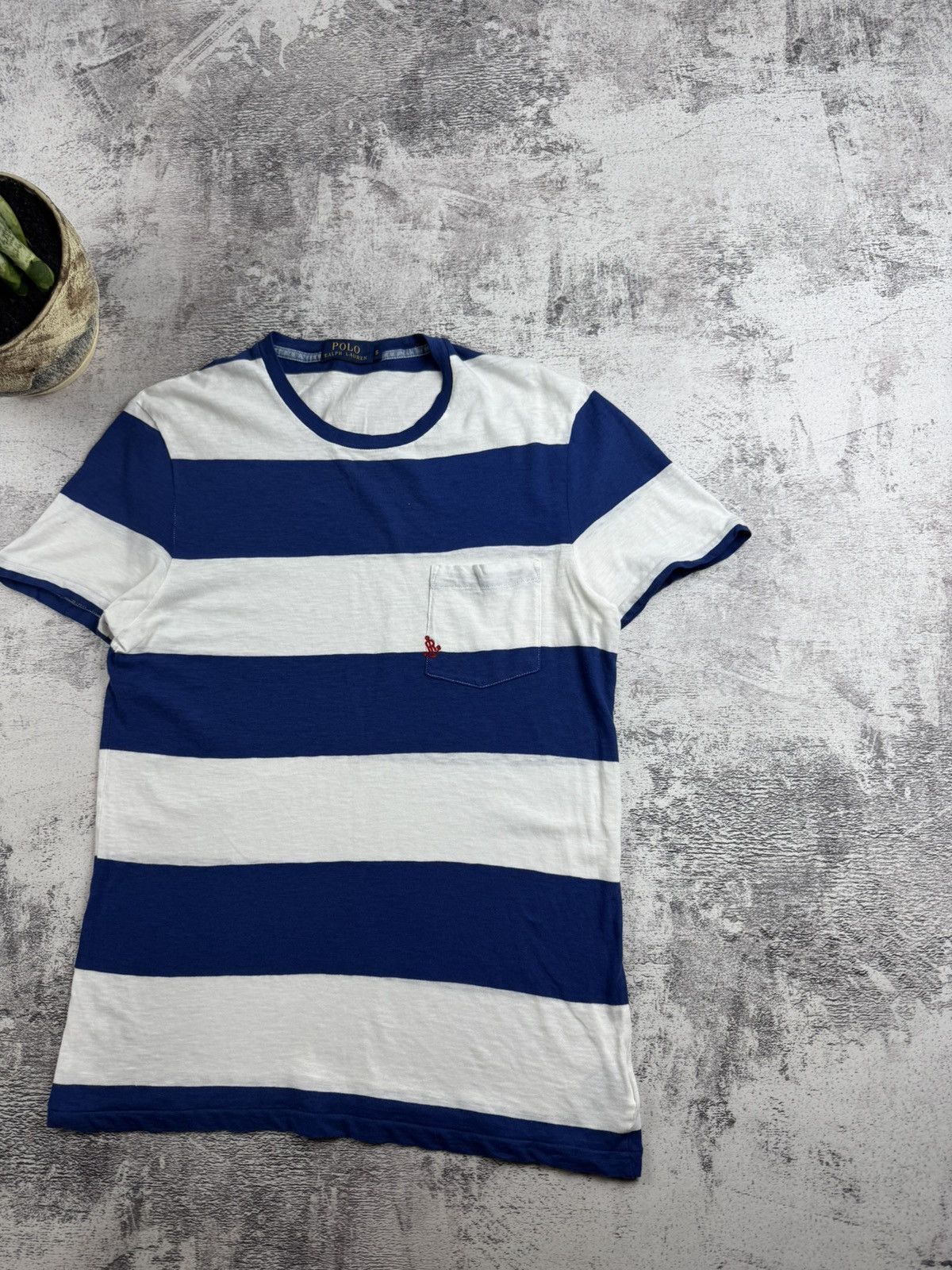 Polo Ralph Lauren Polo Ralph Lauren Striped White Blue Cotton Basic Jersey T Shirt Tee Shirt Size US S / EU 44-46 / 1 - 3 Thumbnail