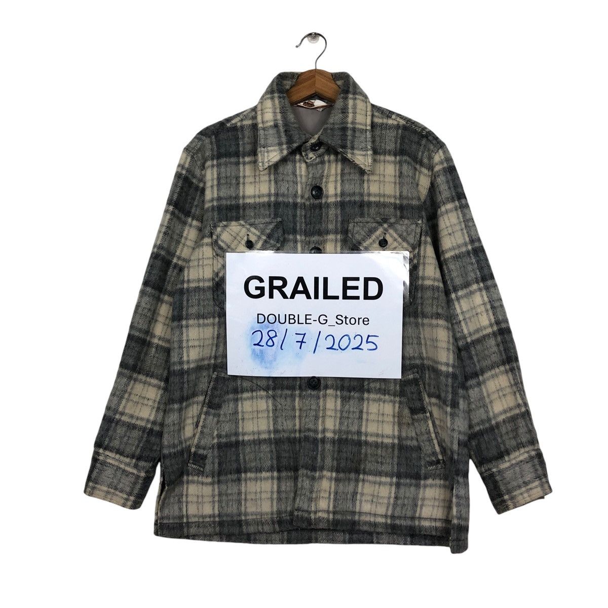 Japanese Brand 📌Vintage Wool Jacket Flannel Spade Mashie Tartan Design Size US L / EU 52-54 / 3 - 1 Thumbnail