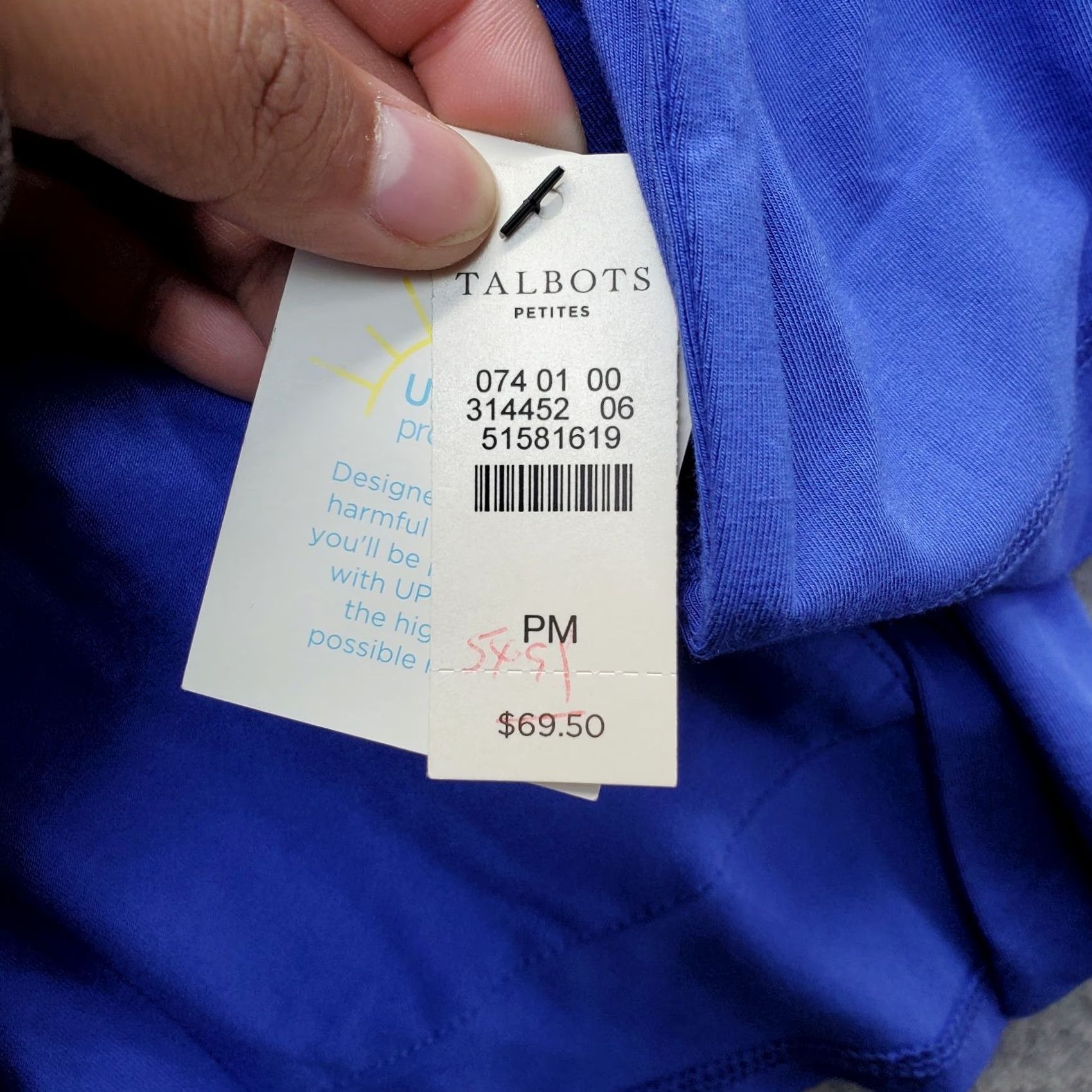 Talbots Talbots Cardigan Womens Petite M Blue UPF 50+ Drape Pocket Open Front Shirt Womens Size PM Blue Talbots Cardigan Size M / US 6-8 / IT 42-44 - 7 Thumbnail