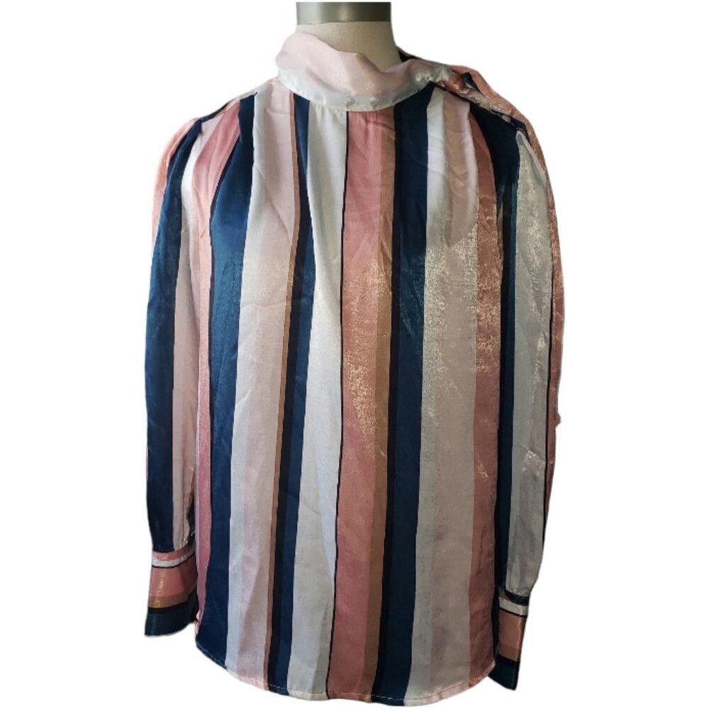 Worthington CT1636 Worthington NWT Petite Long Sleeve Satiny Feel Blouse Size XS / US 0-2 / IT 36-38 - 1 Thumbnail