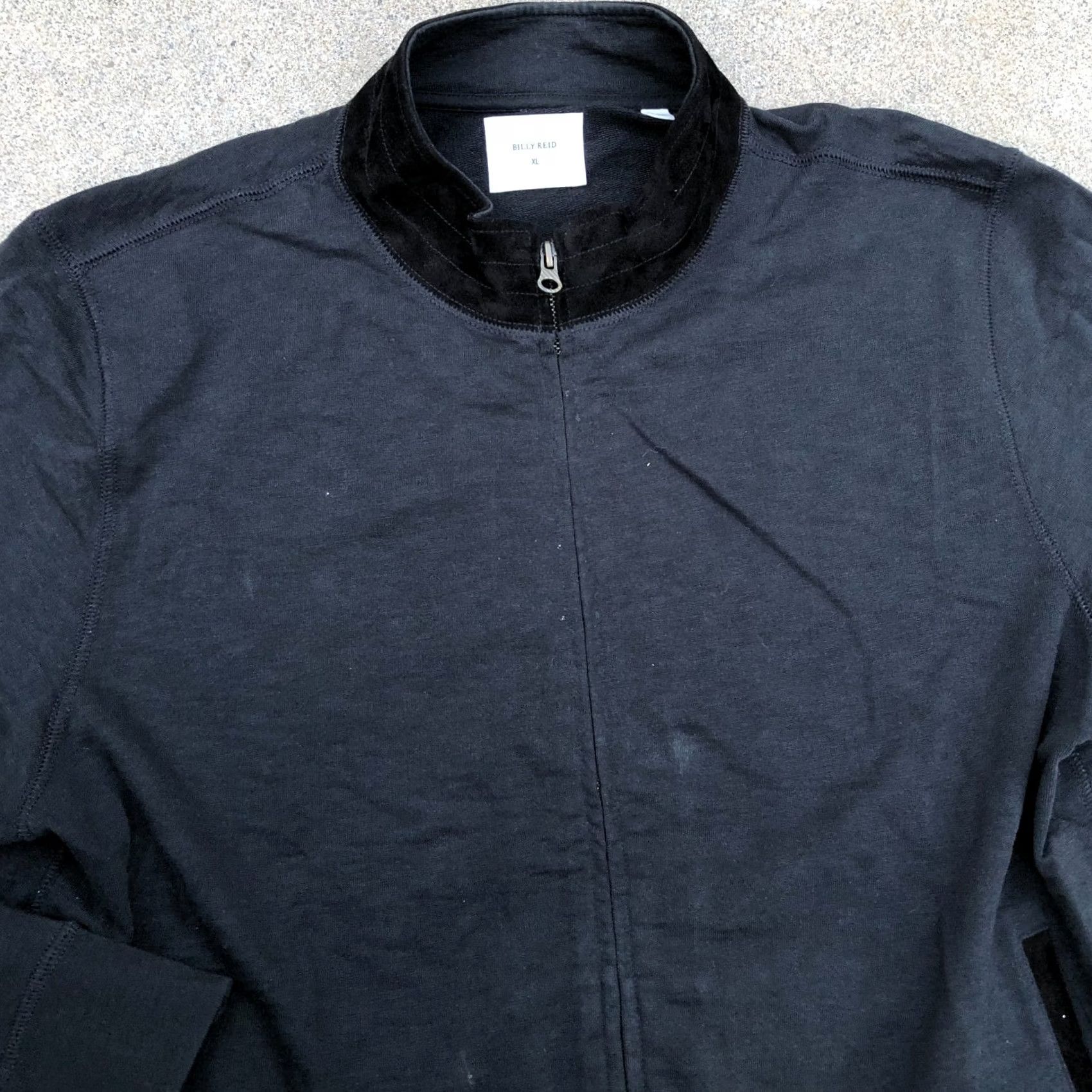 Billy Reid BILLY REID Full Zip Sweater Jacket Men's XL Black Leather Trim Premium Size US XL / EU 56 / 4 - 2 Thumbnail