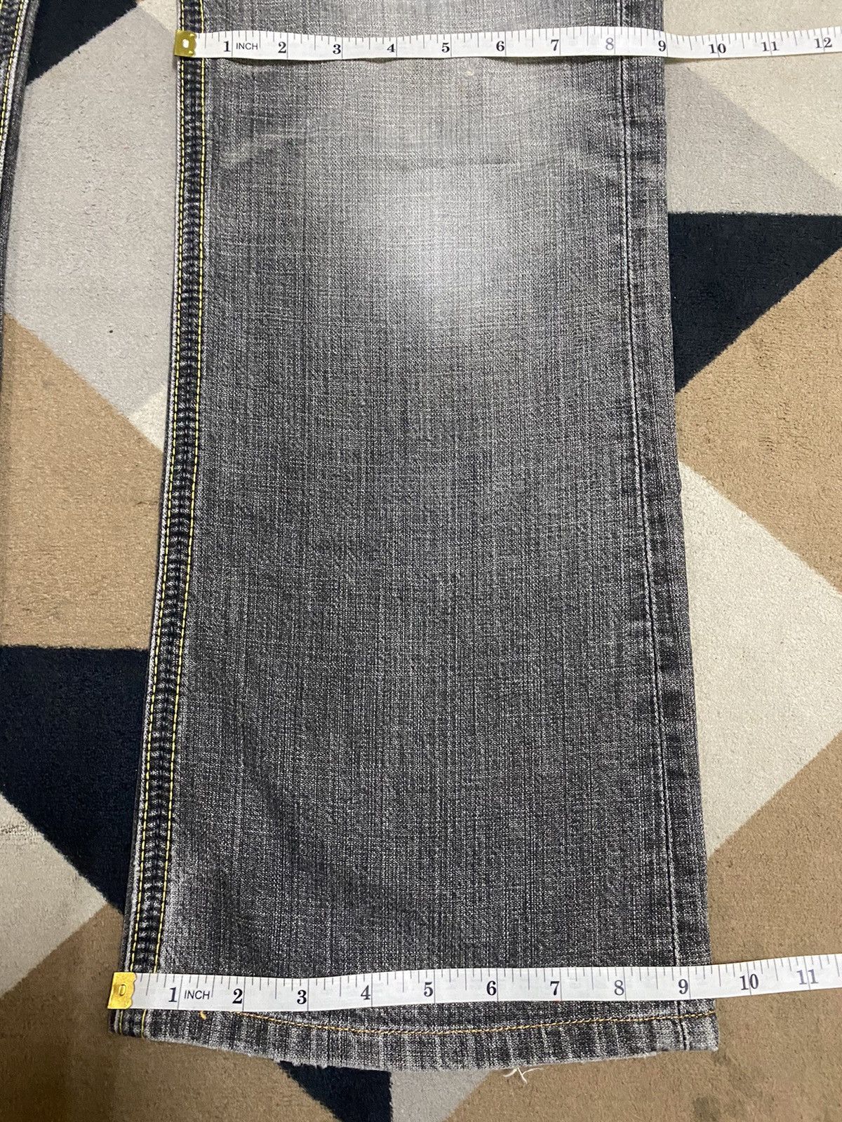 Japanese Brand Vintage Wrangler Black Denim Distressed Wide Leg Jeans Size US 35 - 15 Thumbnail