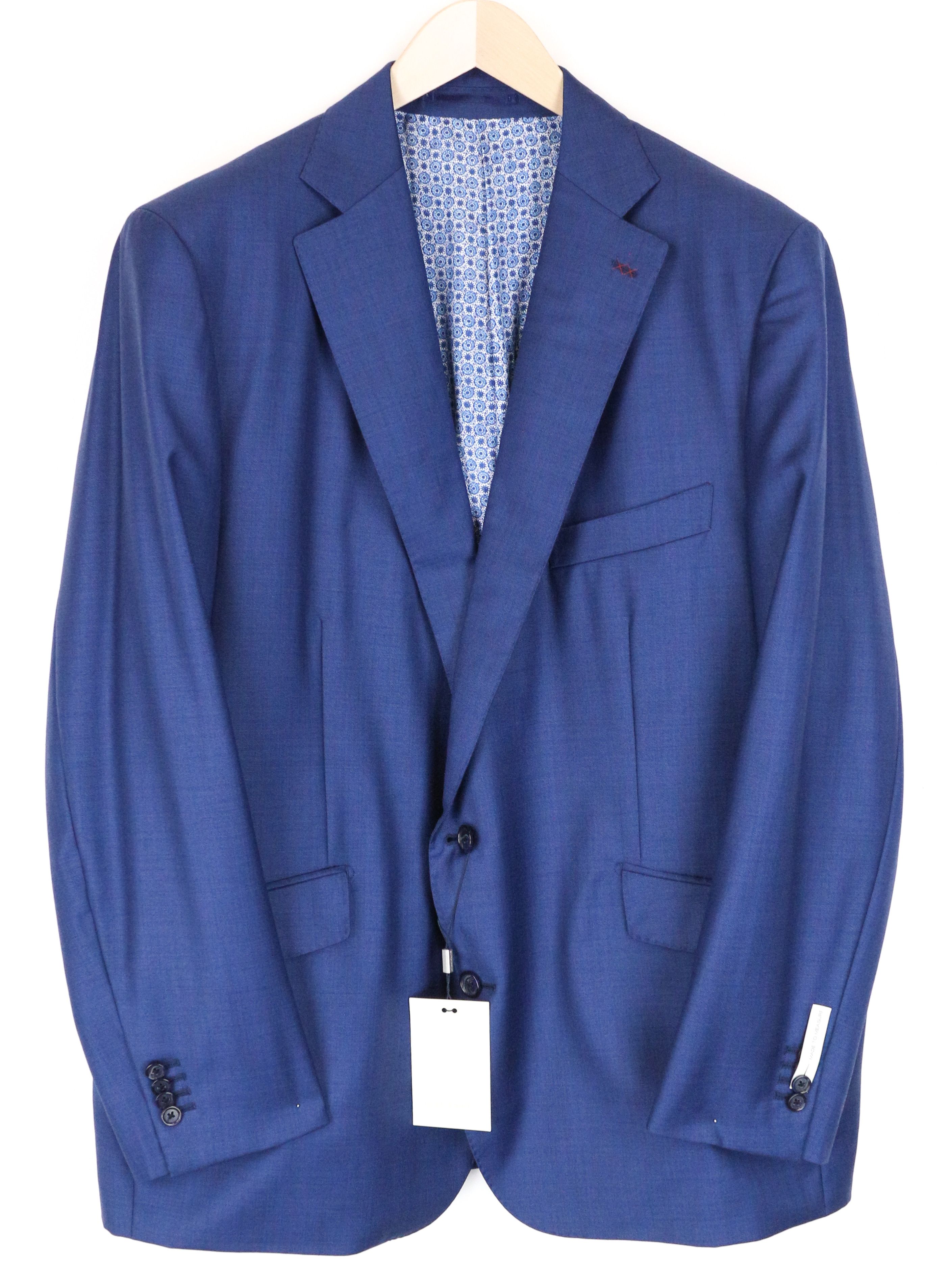 Suitsupply LAZIO UK52S Blue Wool Lined Single-Breasted Blazer 60970 Size 52S - 1 Thumbnail
