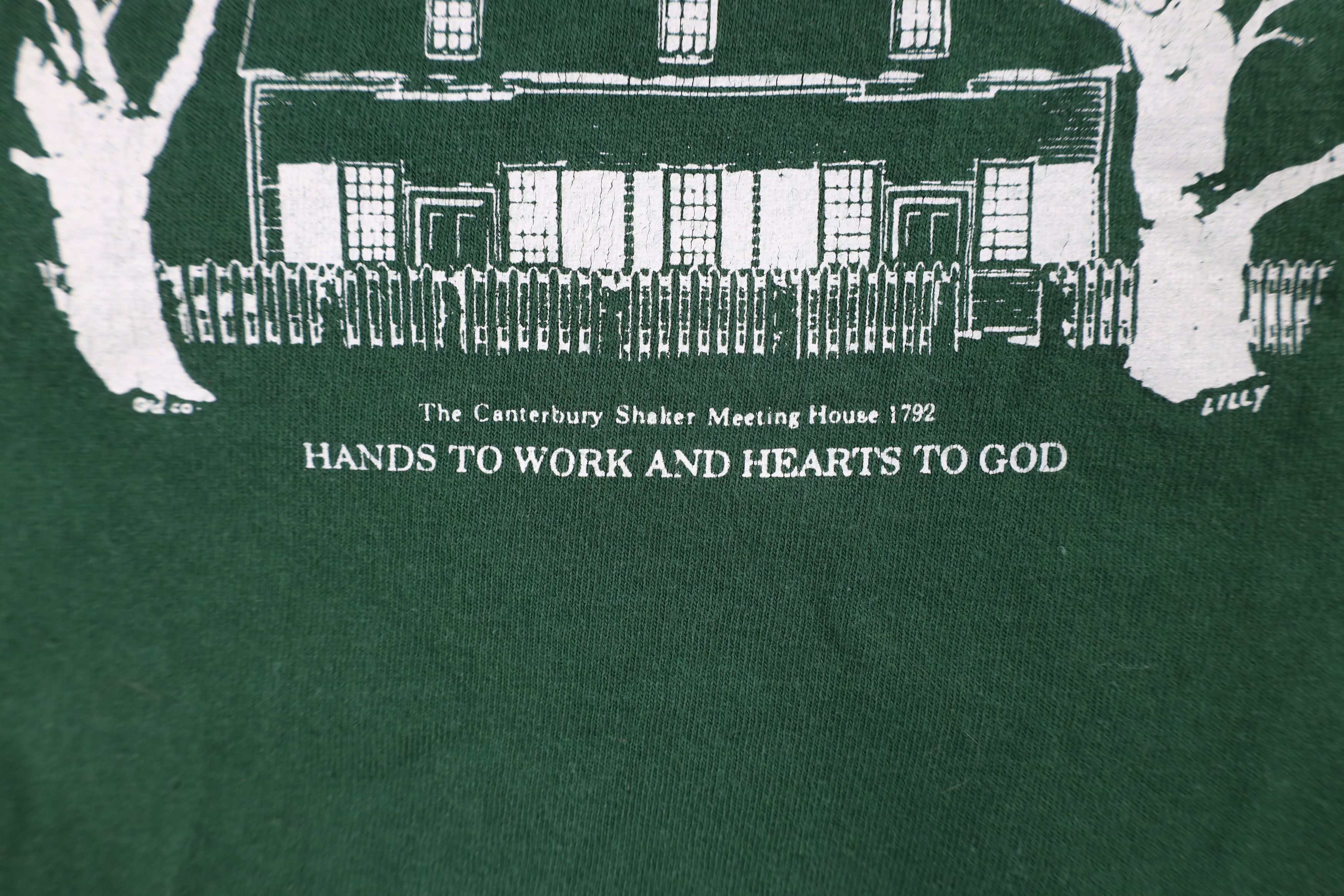 Vintage Vintage 90s Spell Canterbury New Hampshire T-Shirt Green USA Size US XL / EU 56 / 4 - 6 Thumbnail