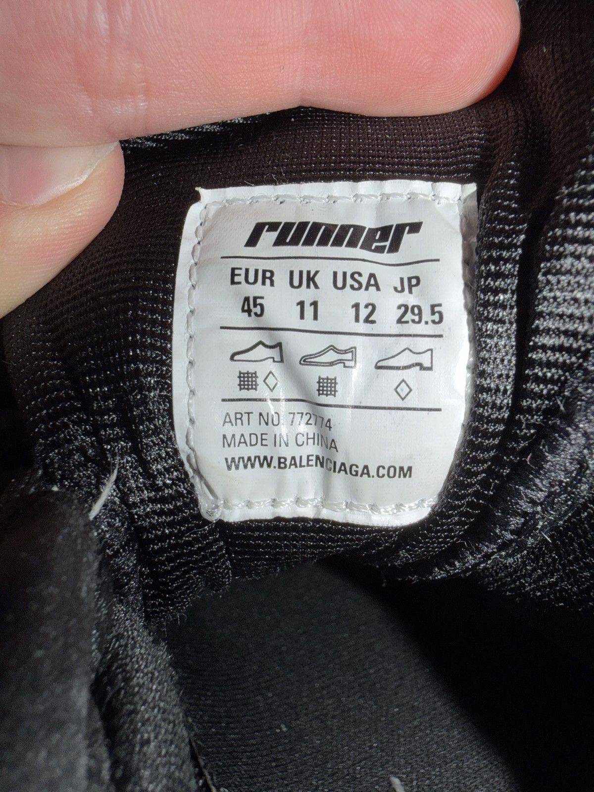Balenciaga Black Balenciaga Runners Size US 12 / EU 45 - 5 Thumbnail