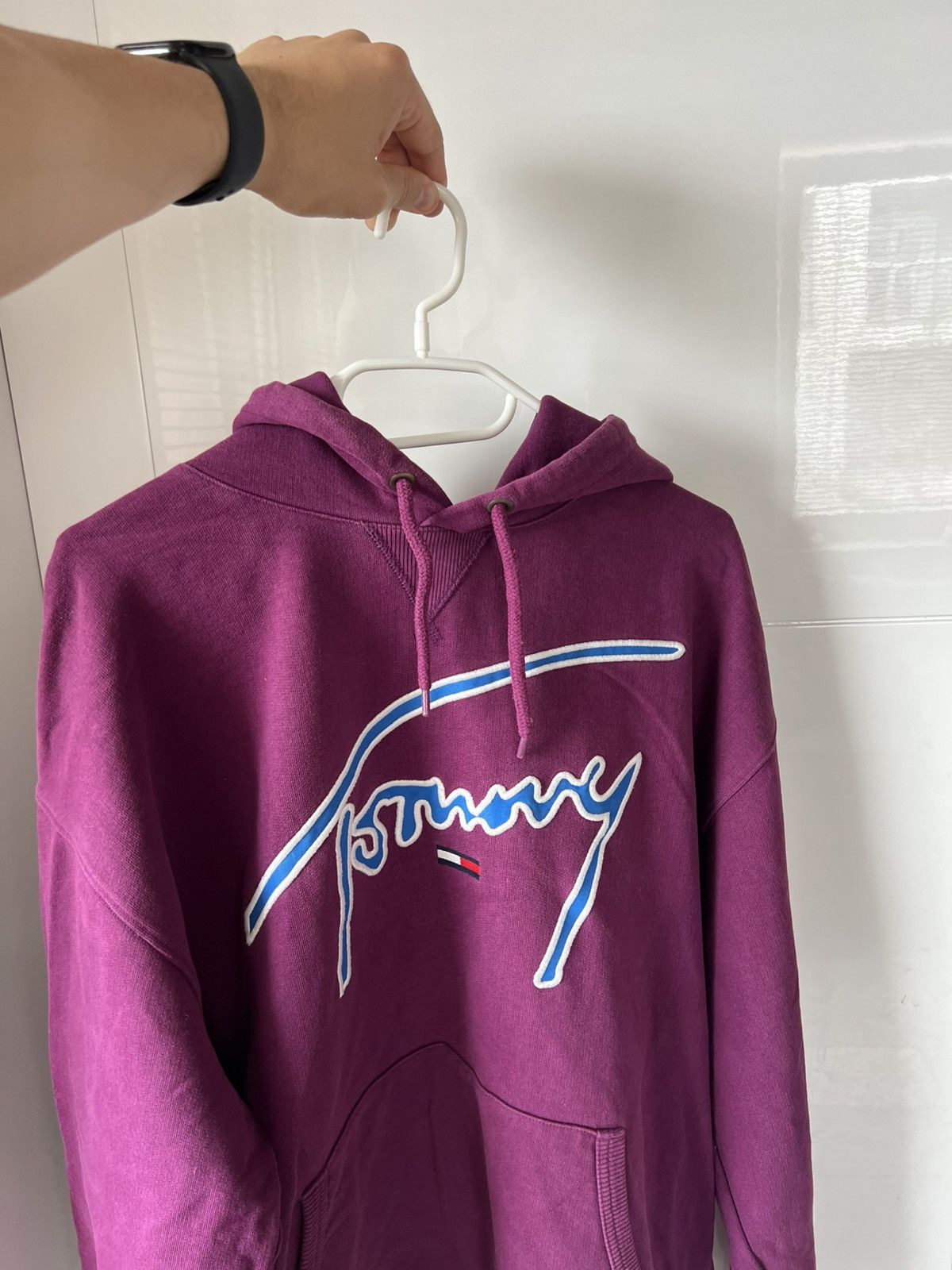 Tommy Hilfiger Tommy Hilfiger Jeans Signature Big Logo Purple Hoodie Size US L / EU 52-54 / 3 - 2 Thumbnail