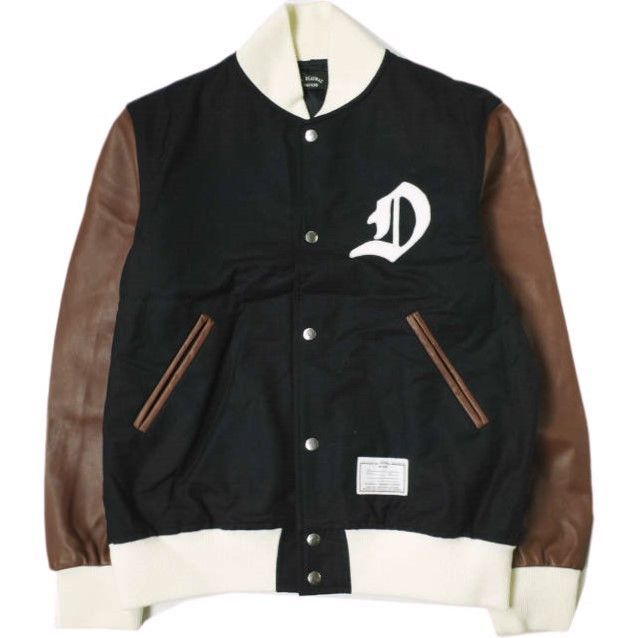 Other Other Mr.DEADWAX BROTHERS STADIUM JACKET 01 Wool Lamb Leather Stadium Jacket Leather Outerwear DUTY FREE for USA Size ONE SIZE - 1 Thumbnail