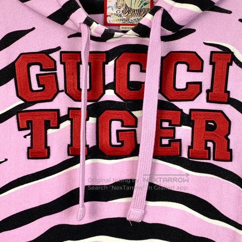 Gucci Gucci Colour-matched tiger pattern letter print cotton hoo Size S / US 4 / IT 40 - 4 Thumbnail