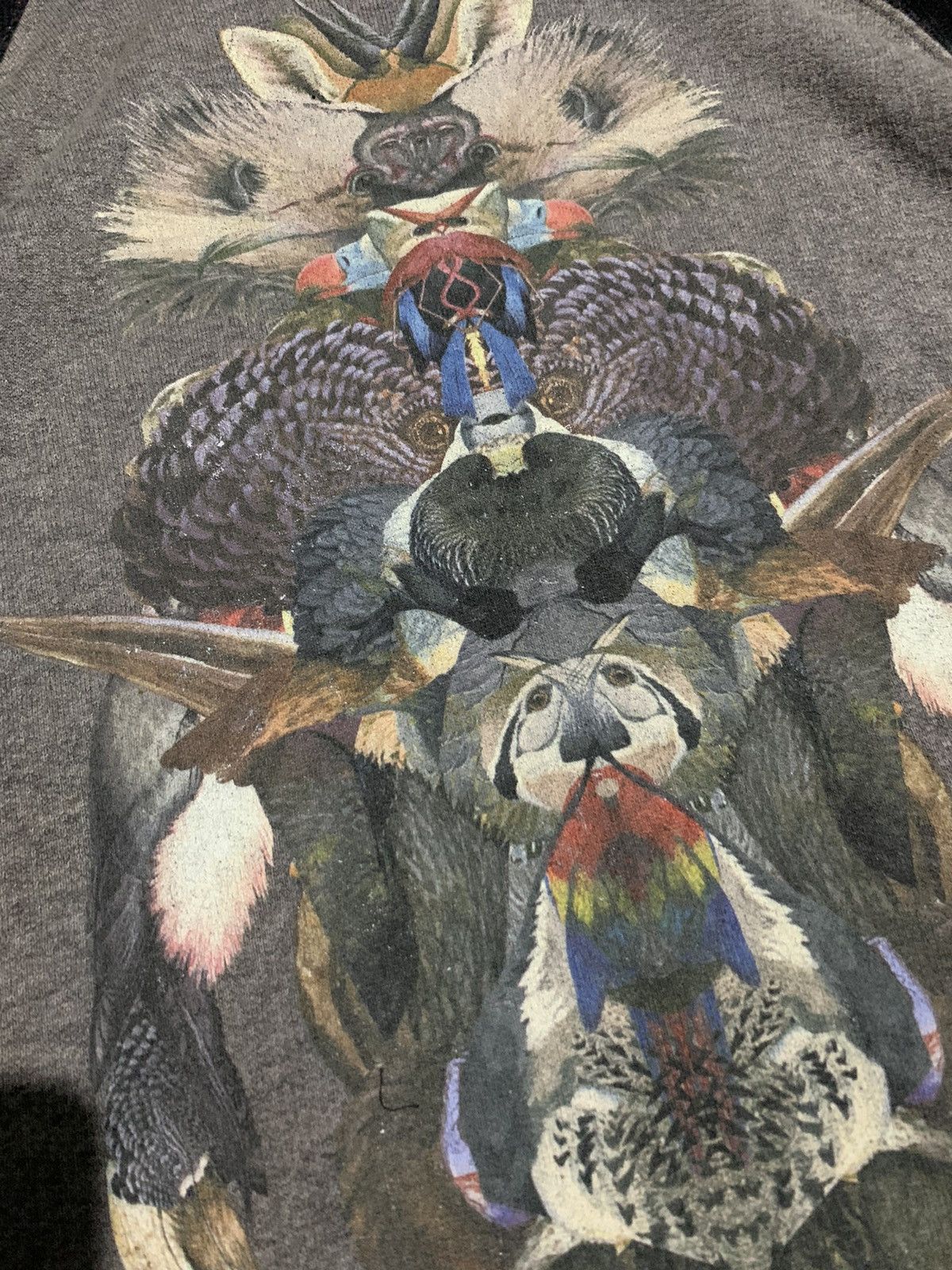 GOSTAR DE FUGA × If Six Was Nine × Le Grande Bleu (L.G.B.) 2000s Fuga Hum symmetrical animal art distressed hoodie Size US L / EU 52-54 / 3 - 4 Thumbnail