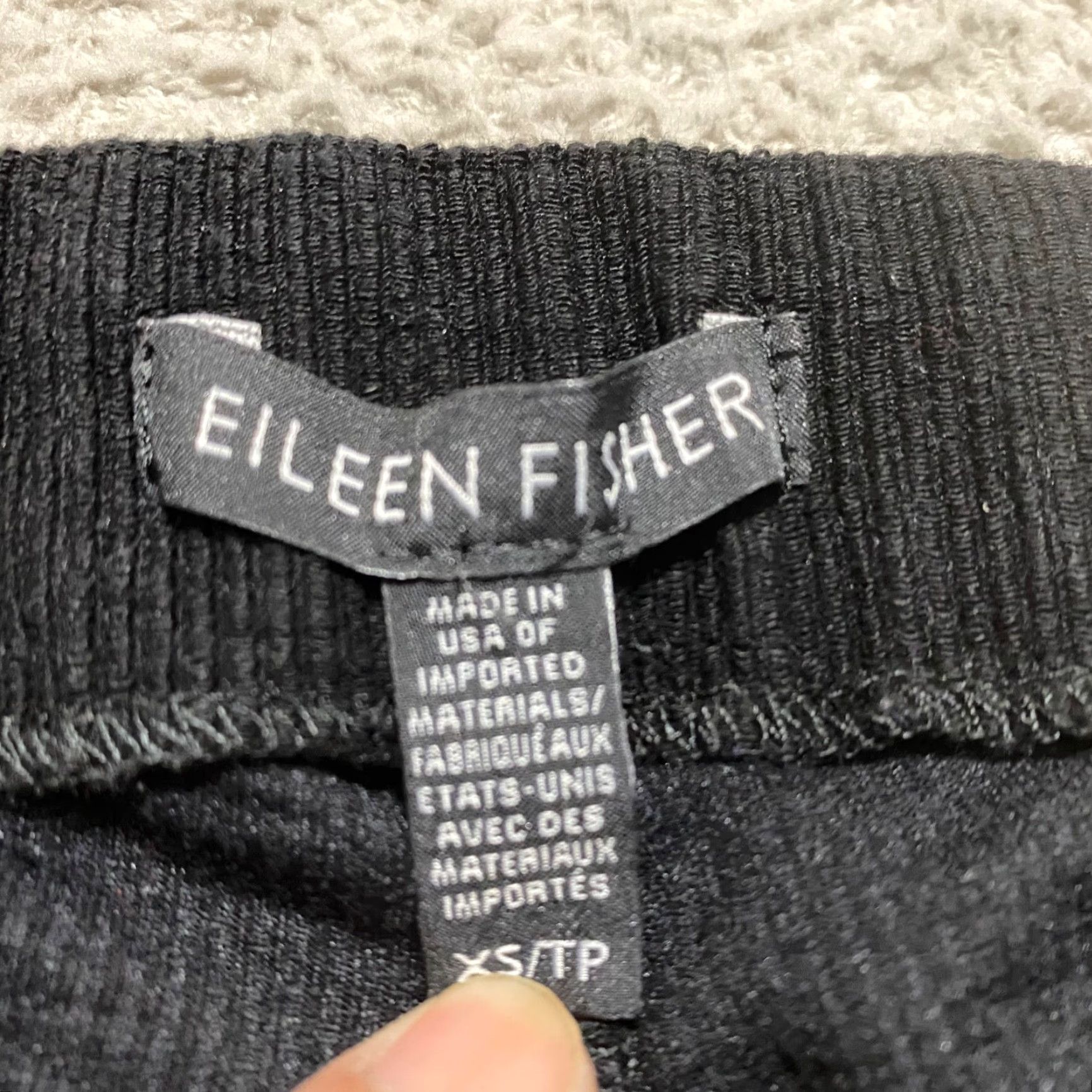 Eileen Fisher VINTAGE Eileen Fisher Womens XS Dress Pants Solid Black Ribbed Skinny Dark Wash Mid Rise Size 26" / US 2 / IT 38 - 6 Thumbnail