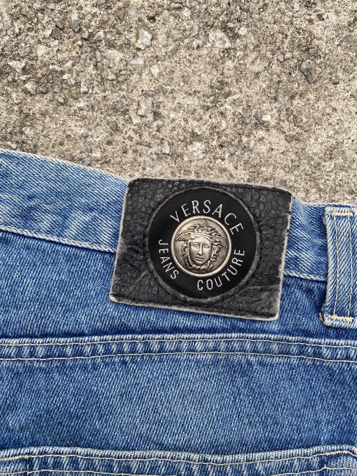 Versace × Versace Jeans Couture Vintage 90’s Versace Jeans Couture Faded Blue Denim Size US 30 / EU 46 - 14 Thumbnail