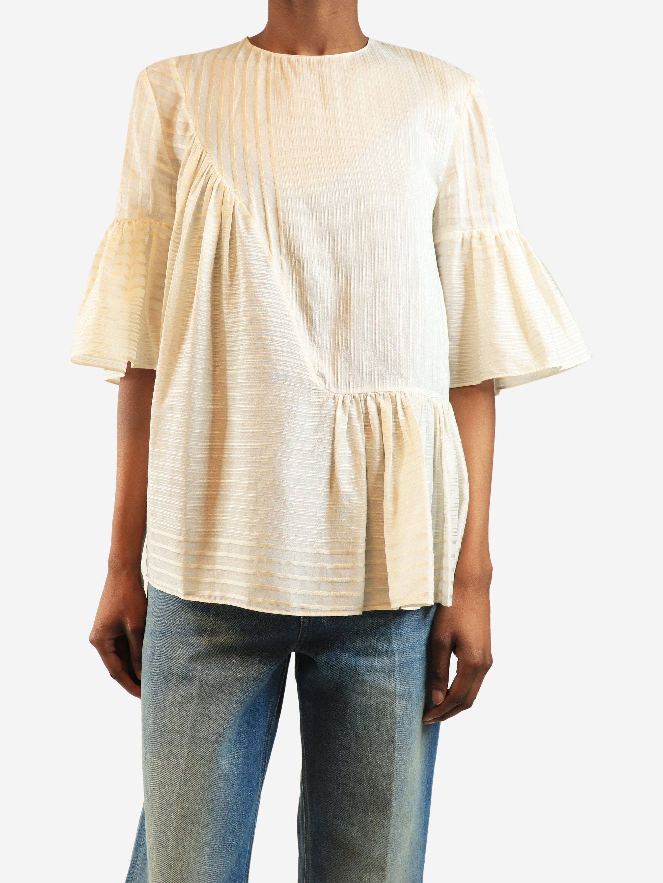 Other Cream and gold striped panelled top - UK 8 Size XS / US 0-2 / IT 36-38 - 1 Thumbnail