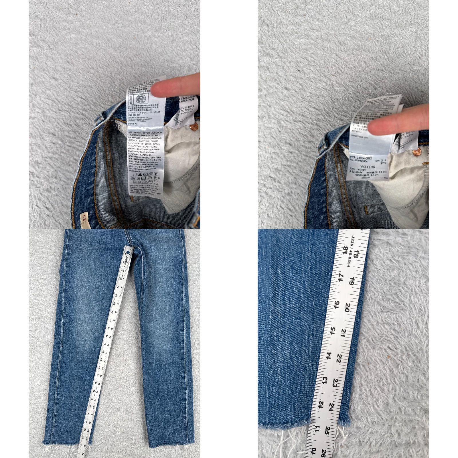 Levi's Levi's Premium Jeans Womens 23 Blue Denim Big E Wedgie Straight Mid Rise 23x25 Jeans Size 40" / US 18 - 8 Thumbnail