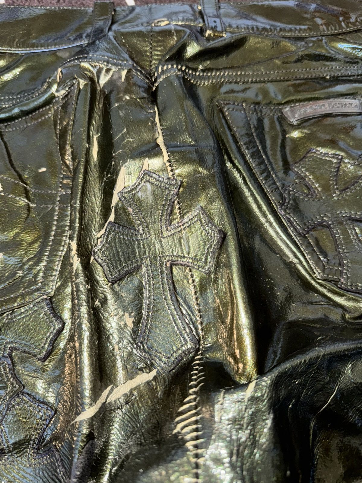 Chrome Hearts Chrome Hearts multi cross le fleur patent leather pants Size US 29 - 11 Thumbnail