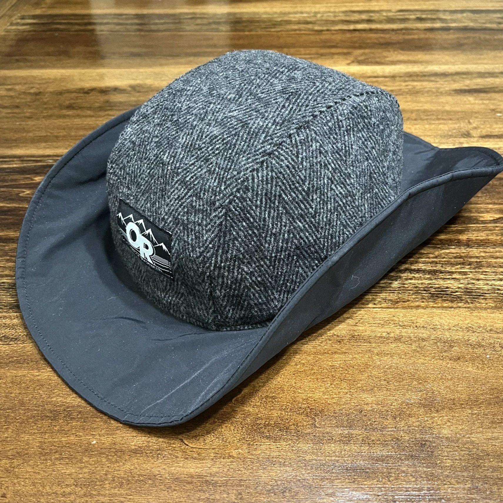 Outdoor Research VINTAGE Outdoor Research Sombrero Hat Boonie Wool Gray M Mens Boonie Hat Water Resistant Knit Breathable Lightweight Travel Casual Workwear 90s? Size ONE SIZE - 3 Thumbnail