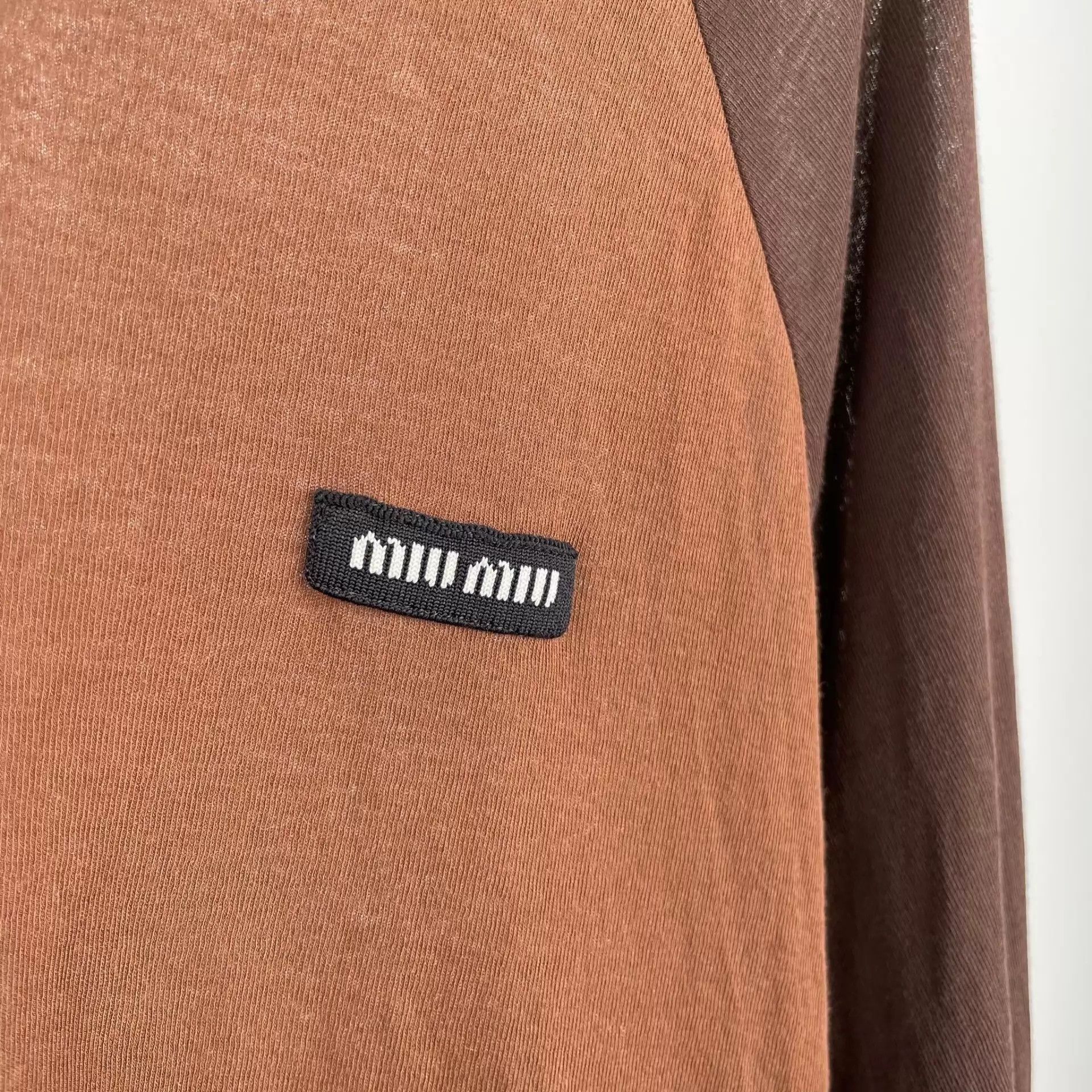 Miu Miu MIU MIU Women's Color Blocked Brown Long Sleeve S Size S / US 4 / IT 40 - 8 Thumbnail
