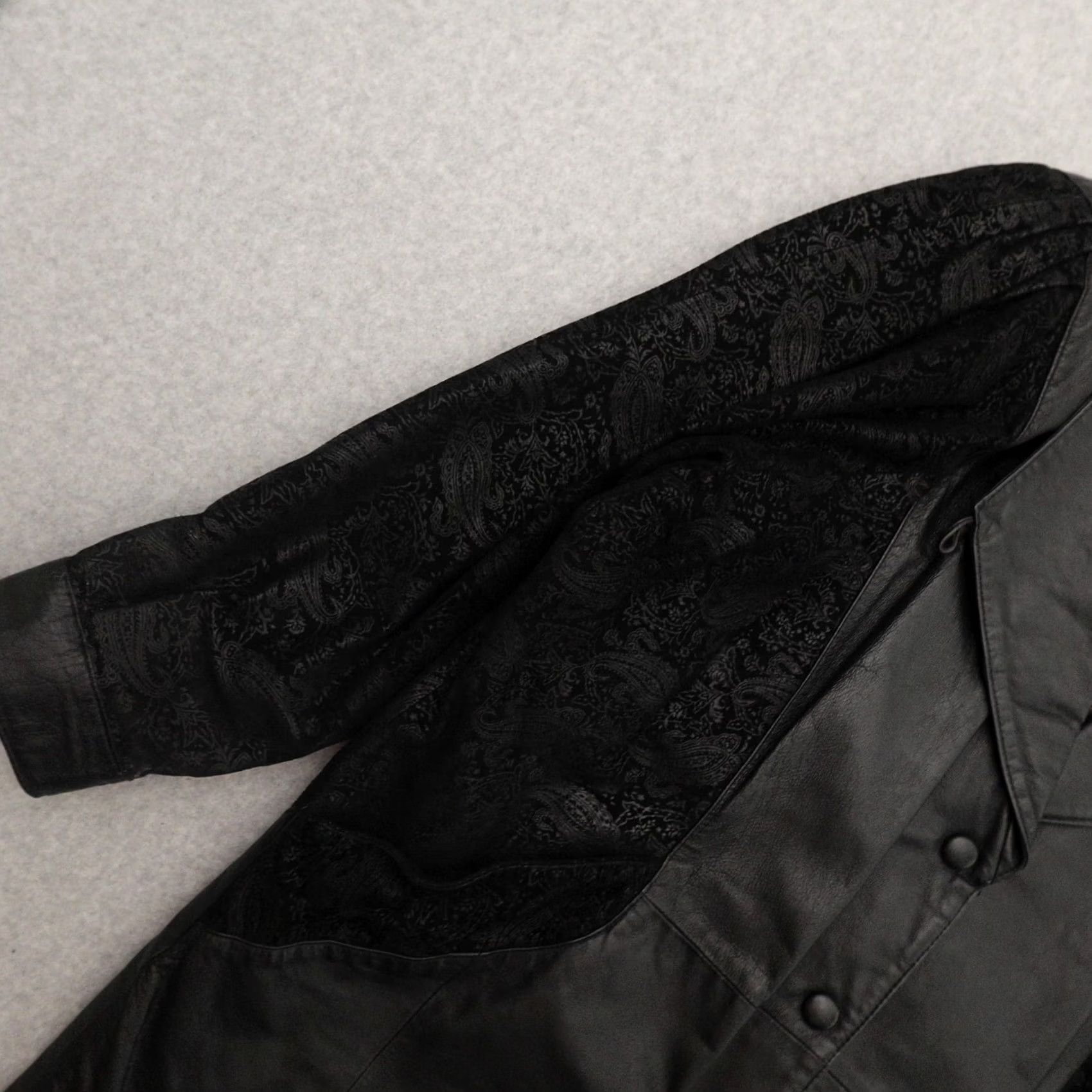 Vintage VTG Wilsons Leather Coat Jacket Womens L Puff Paisley Sleeves Black Size L / US 10 / IT 46 - 7 Thumbnail