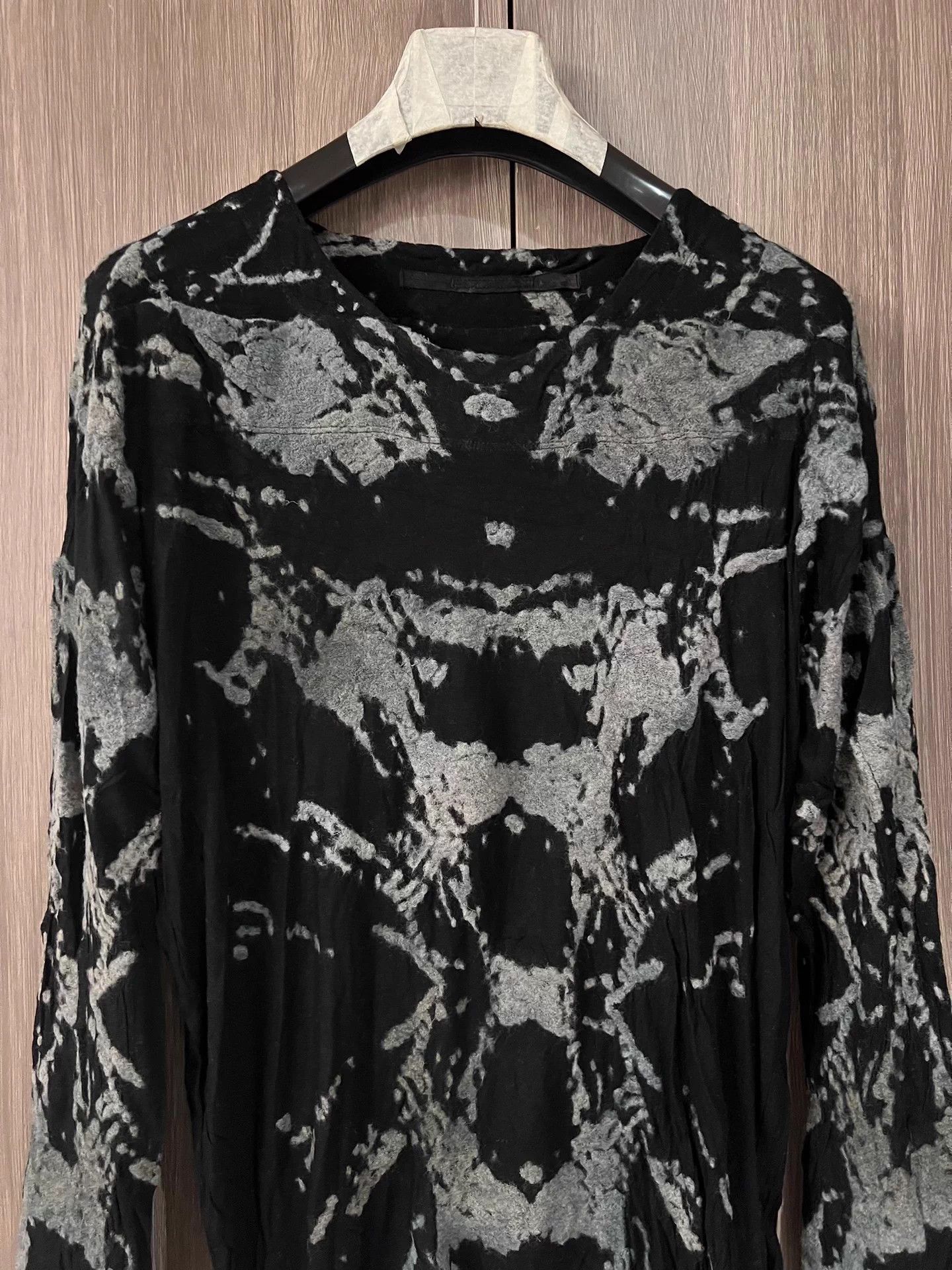 Julius Julius 7 black gray biology jacquard wool tencel sweater Size US M / EU 48-50 / 2 - 2 Thumbnail